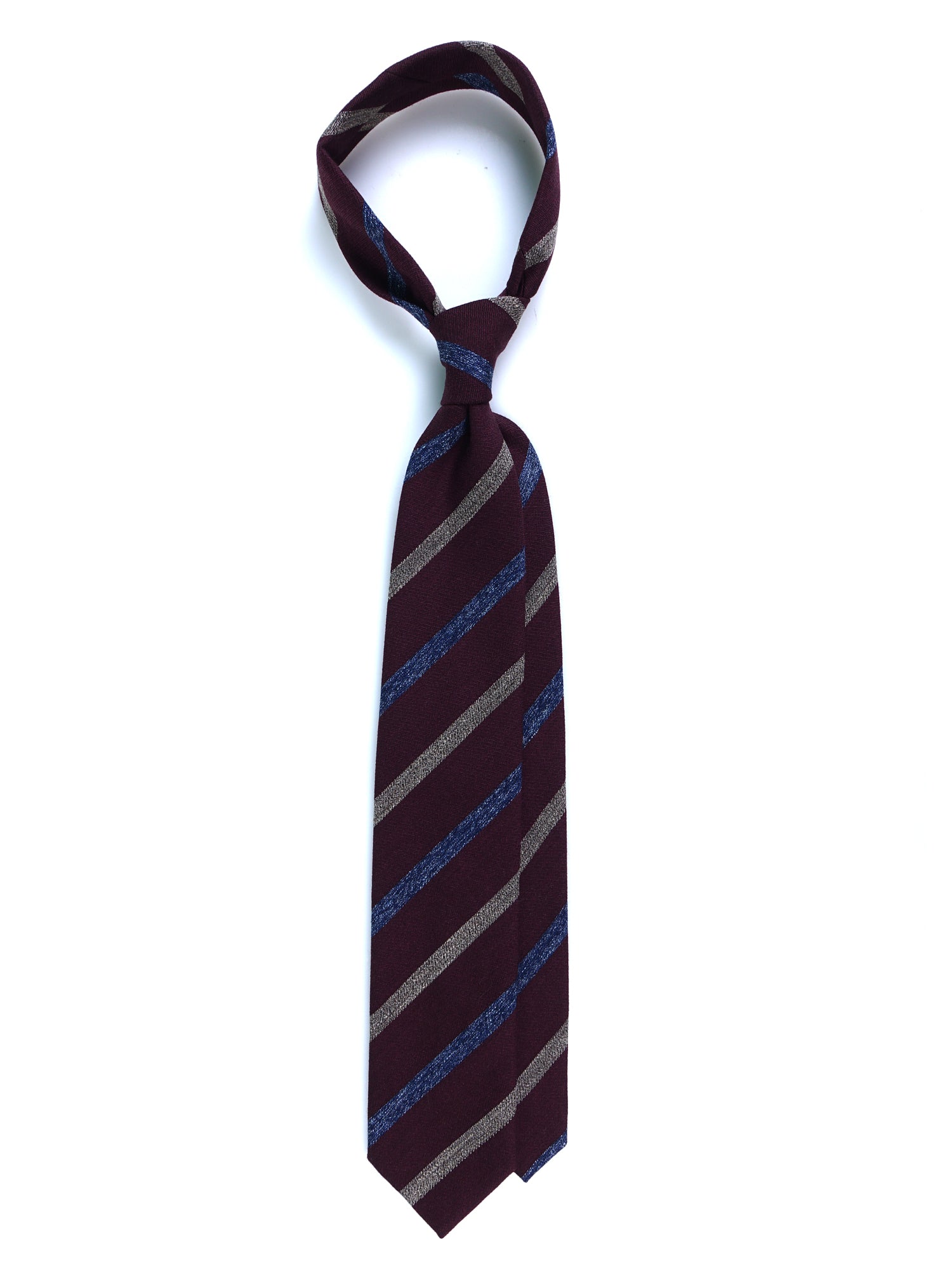 Cravatta bordeaux 3 pieghe in lana/seta NABIR