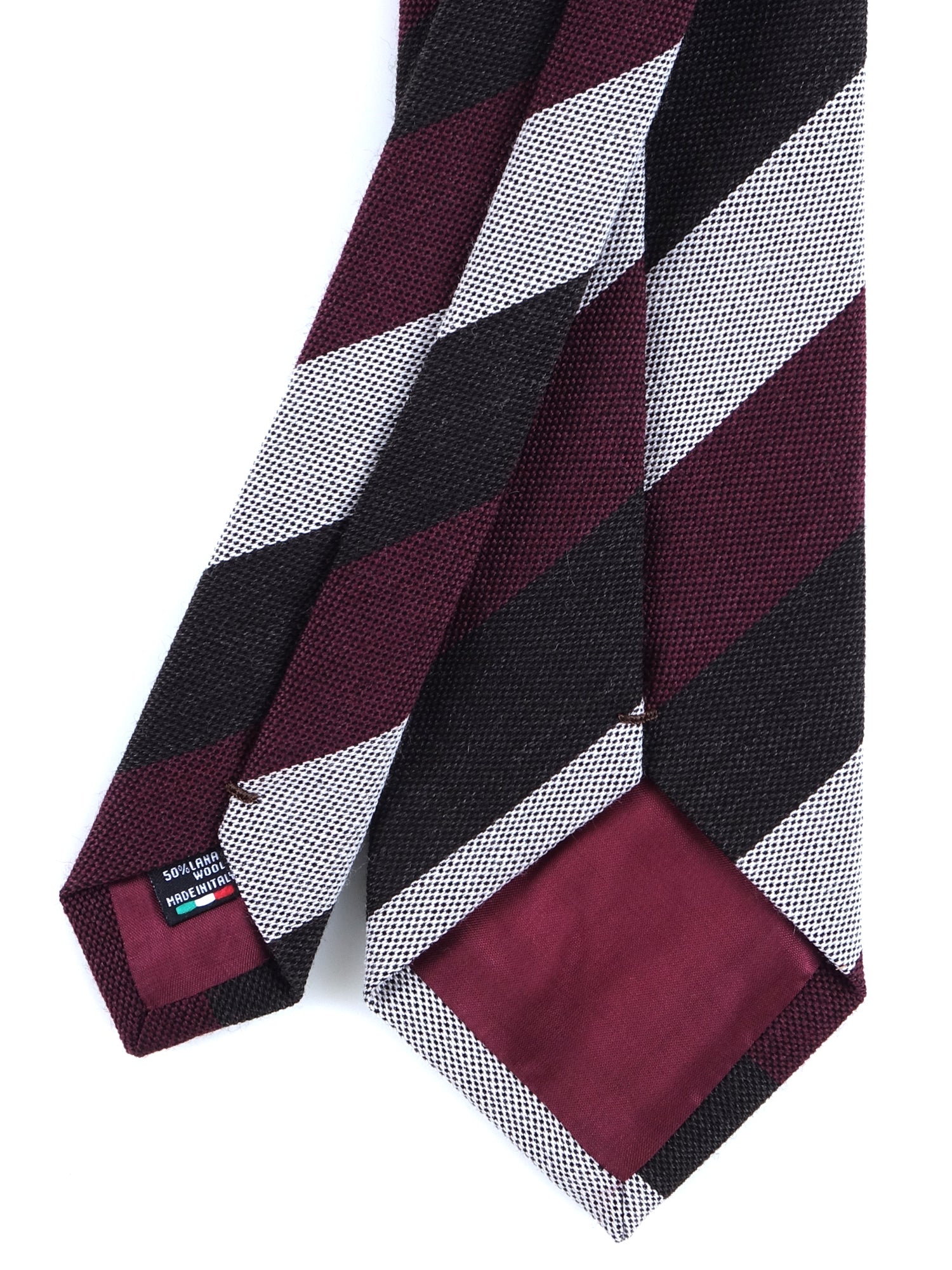 Cravatta bordeaux 3 pieghe in lana/seta MIRANDA