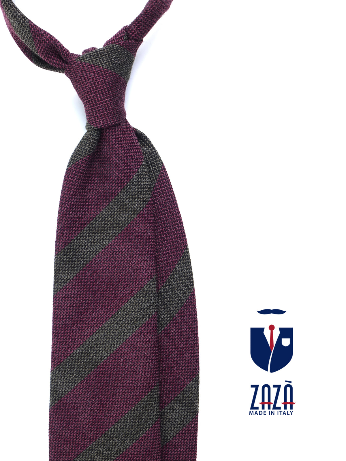 Cravatta bordeaux 3 pieghe in lana/seta WILLOW