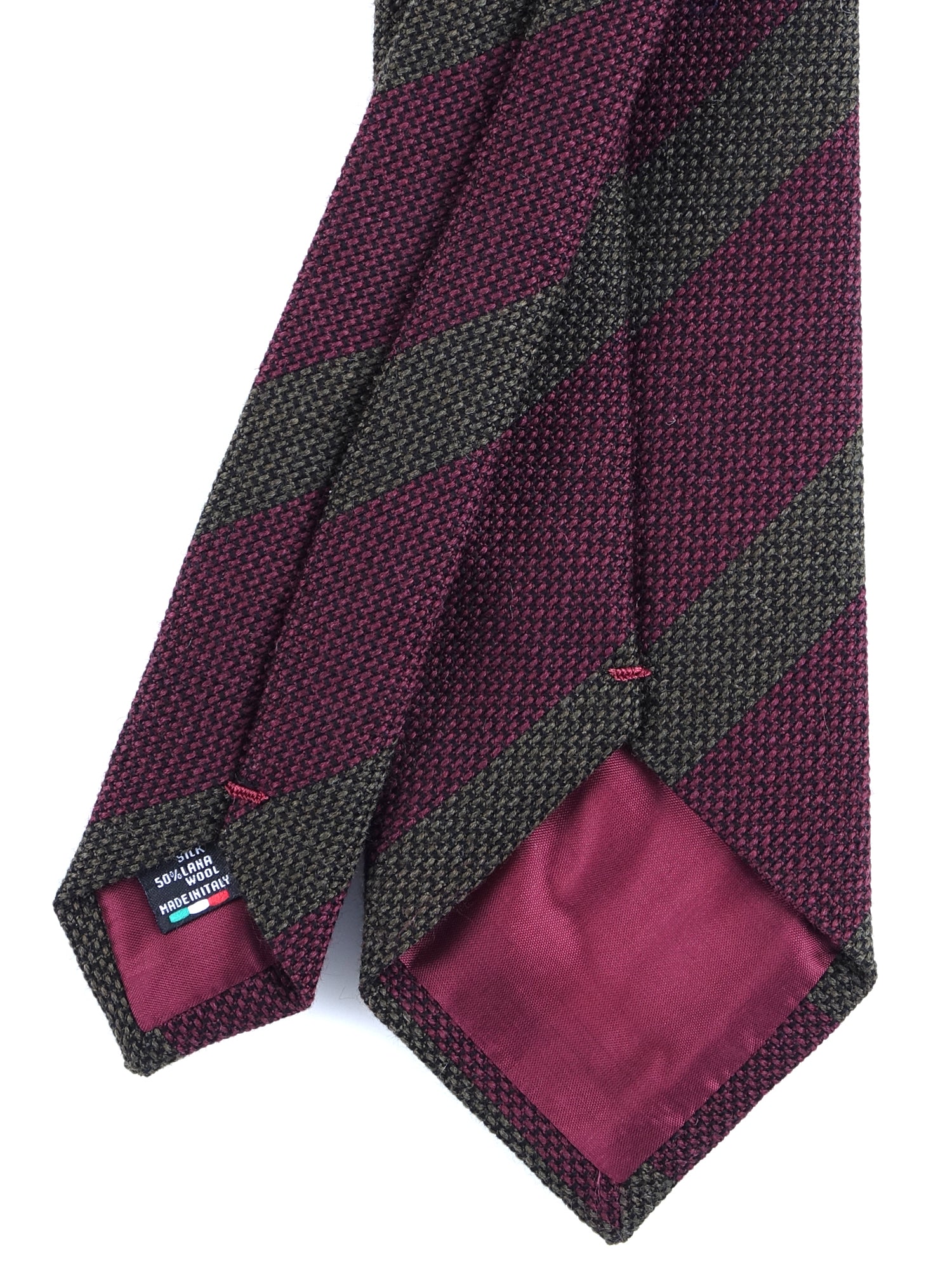 Cravatta bordeaux 3 pieghe in lana/seta WILLOW