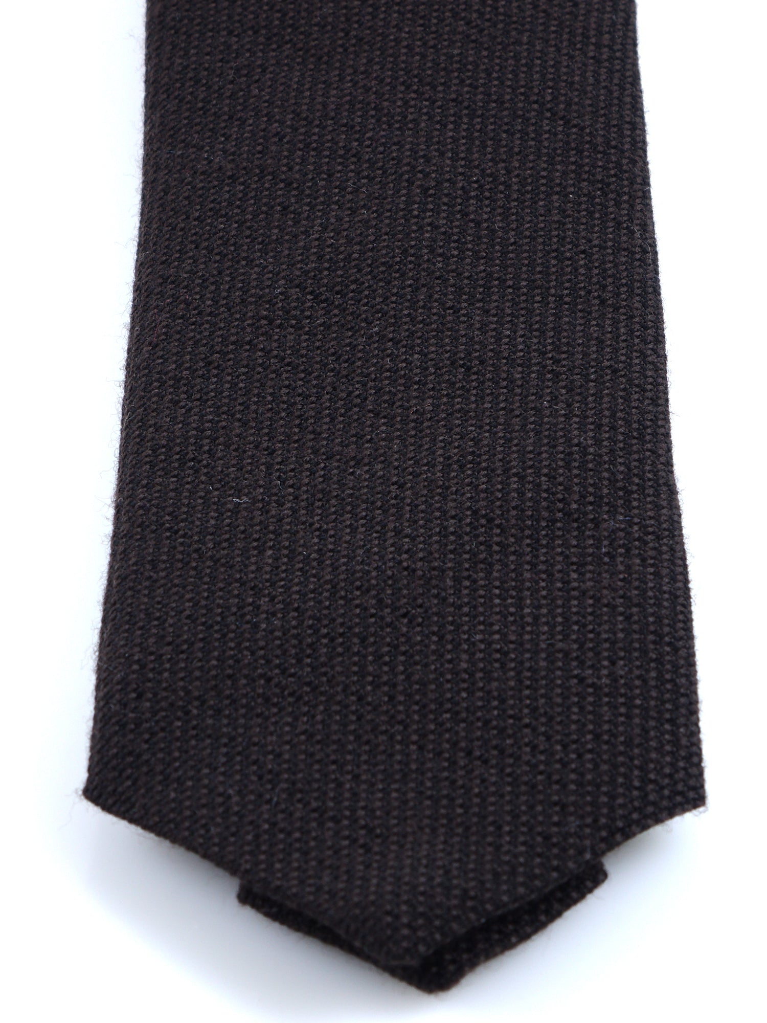 SAVINA Dark Brown Silk/Wool 3-Fold Tie
