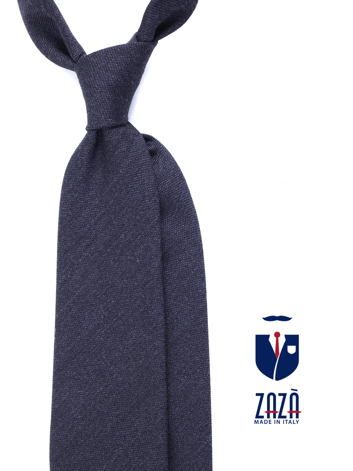 Cravatta grigio scuro 3 Pieghe BIGOL in lana/seta