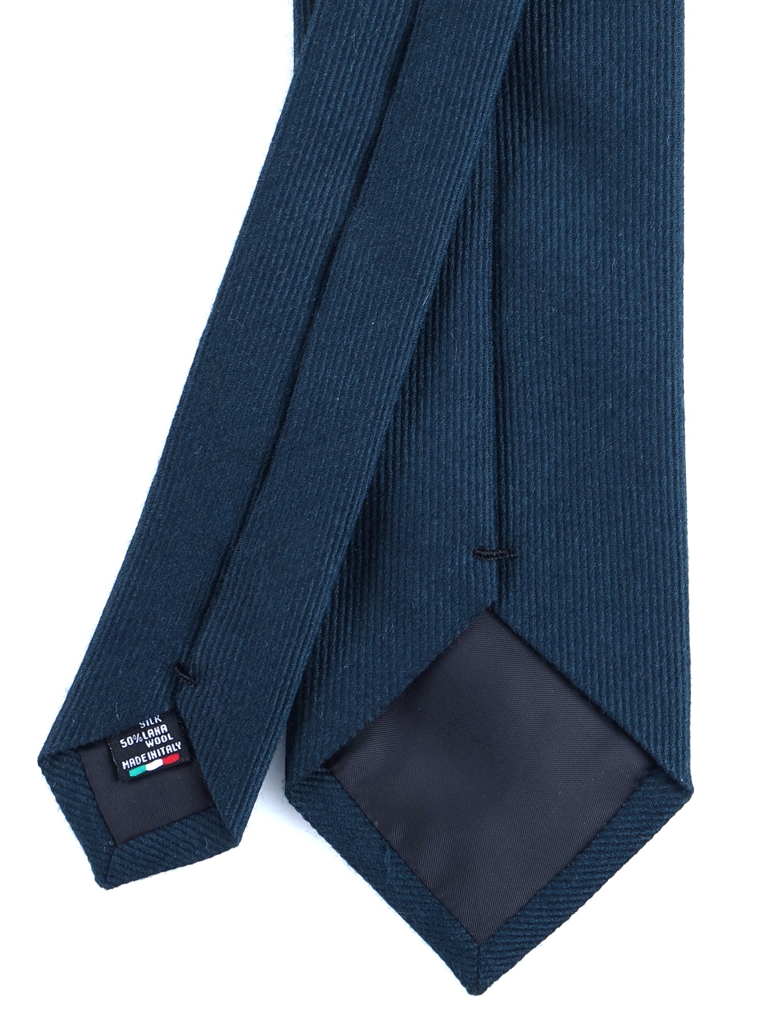 Cravatta verde foresta 3 Pieghe TINA in lana/seta