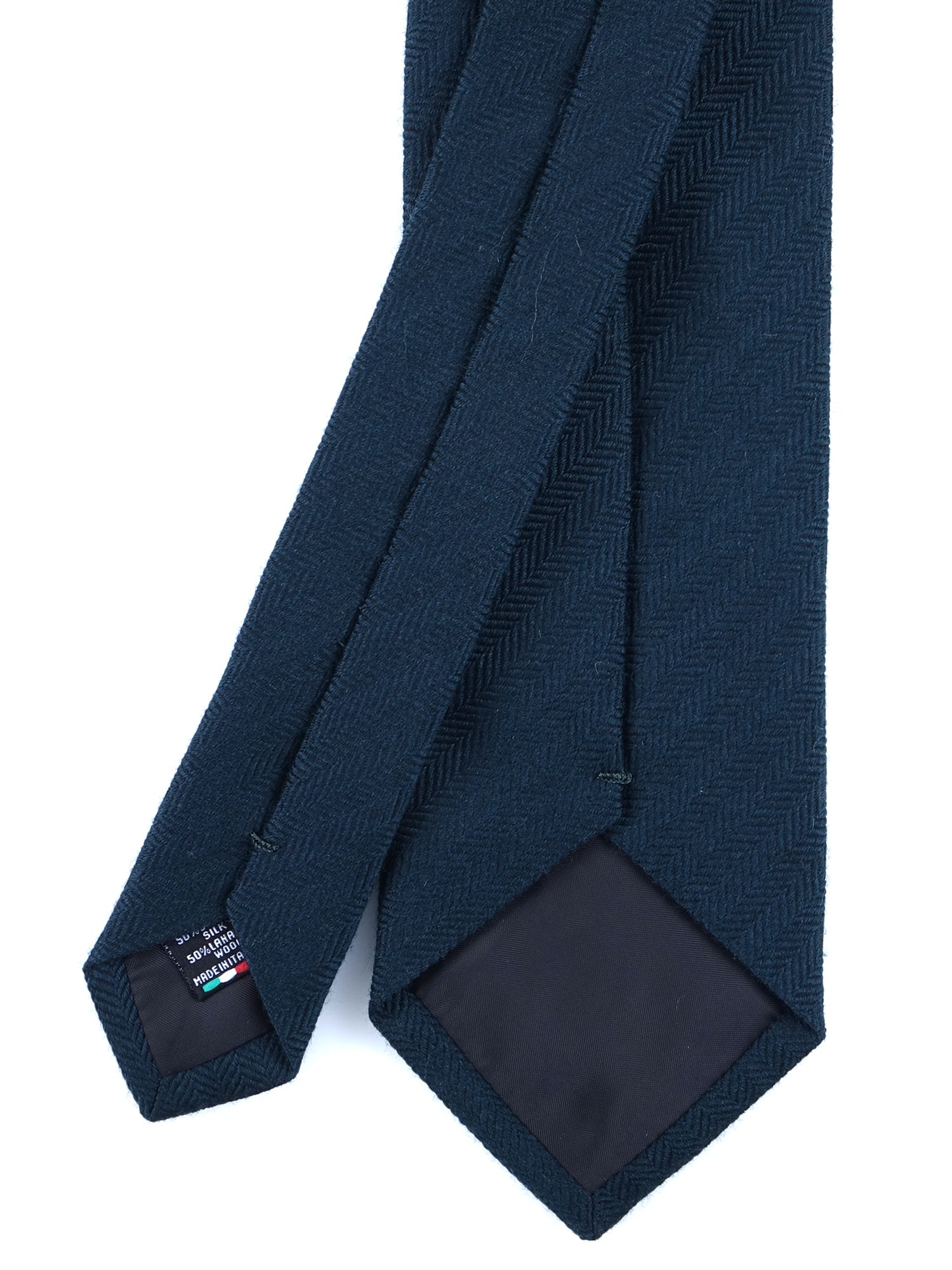 Cravatta verde foresta 3 Pieghe KIKKY in lana/seta