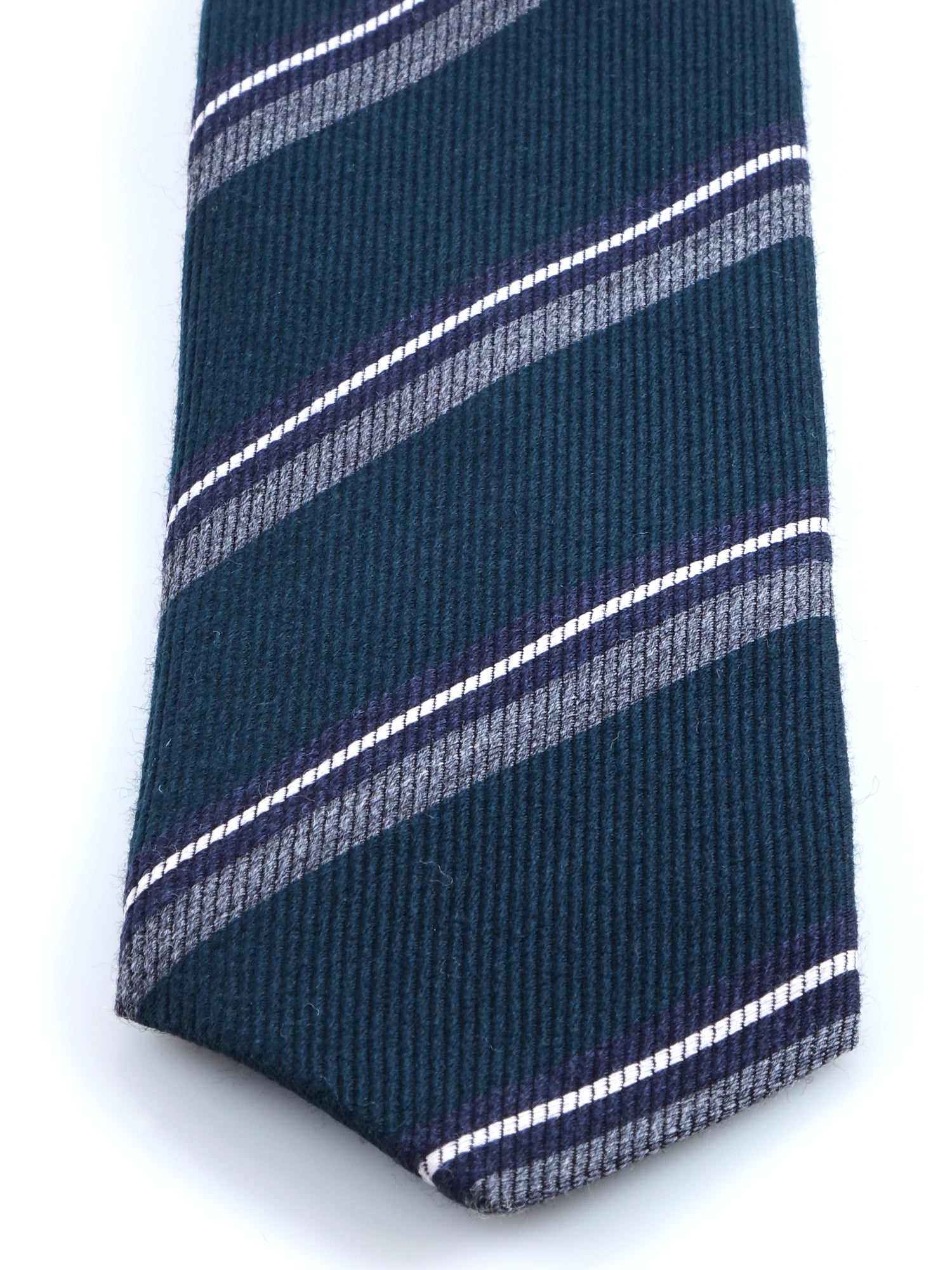 Cravatta verde foresta 3 pieghe in lana/seta ABIGAIL