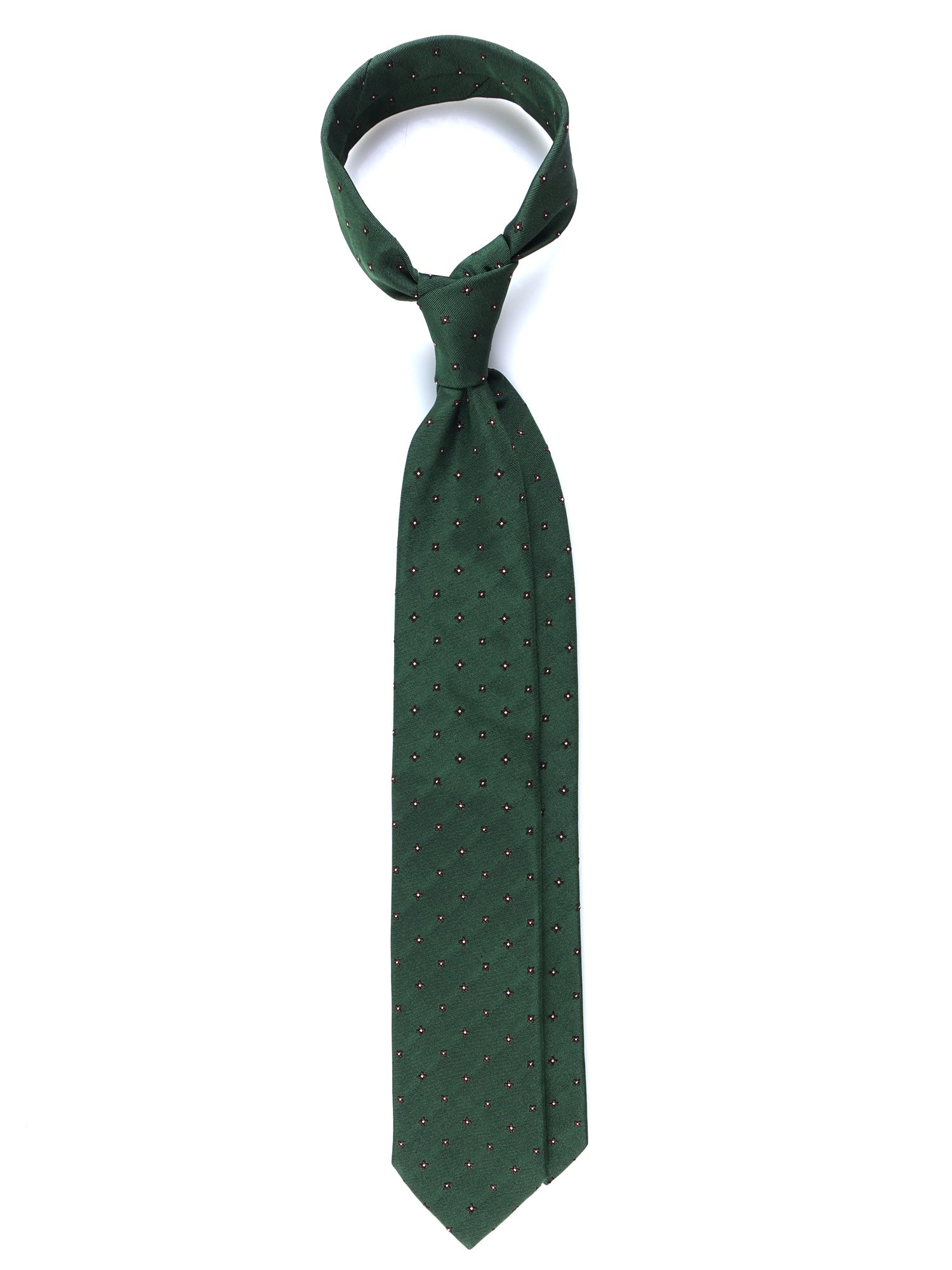 Cravatta 3 pieghe verde in seta/cotone MARTIN