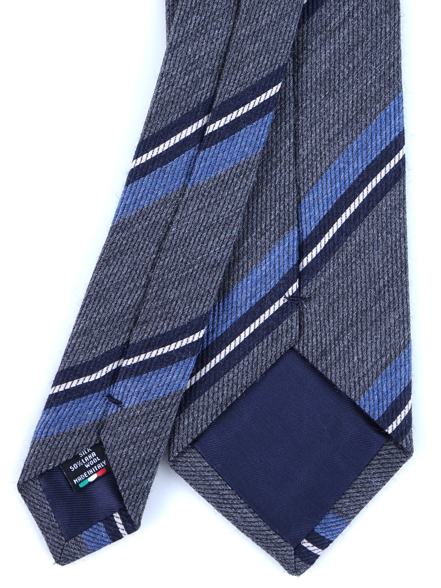 Cravatta grigio 3 pieghe in lana/seta ABIGAIL