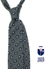 Cravatta 3 pieghe grigio in seta/cotone VARESE
