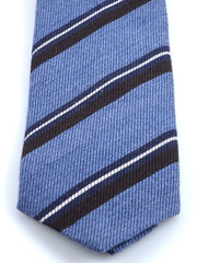 Cravatta color jeans 3 pieghe in lana/seta ABIGAIL