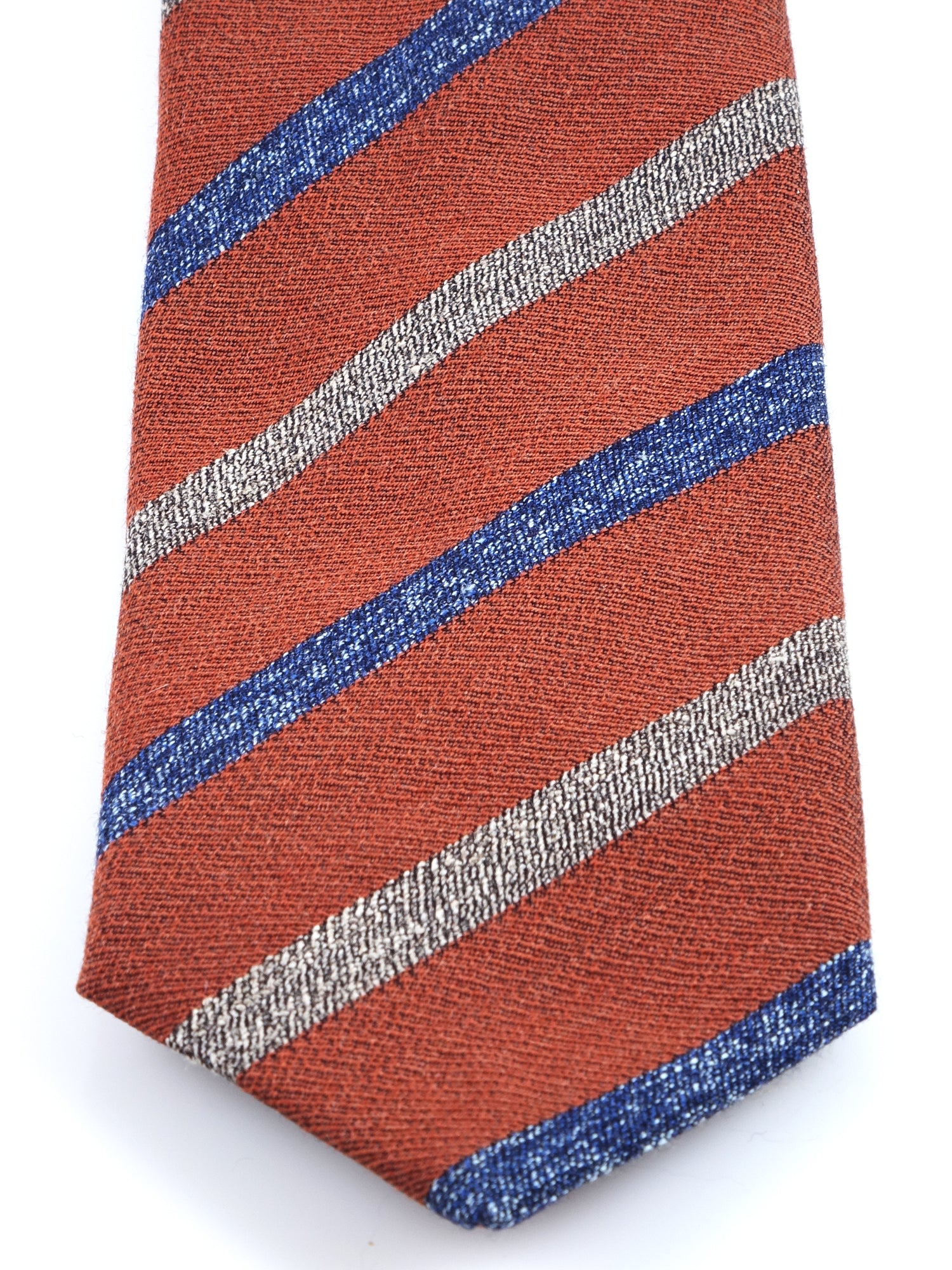 Cravatta marrone chiaro 3 pieghe in lana/seta NABIR