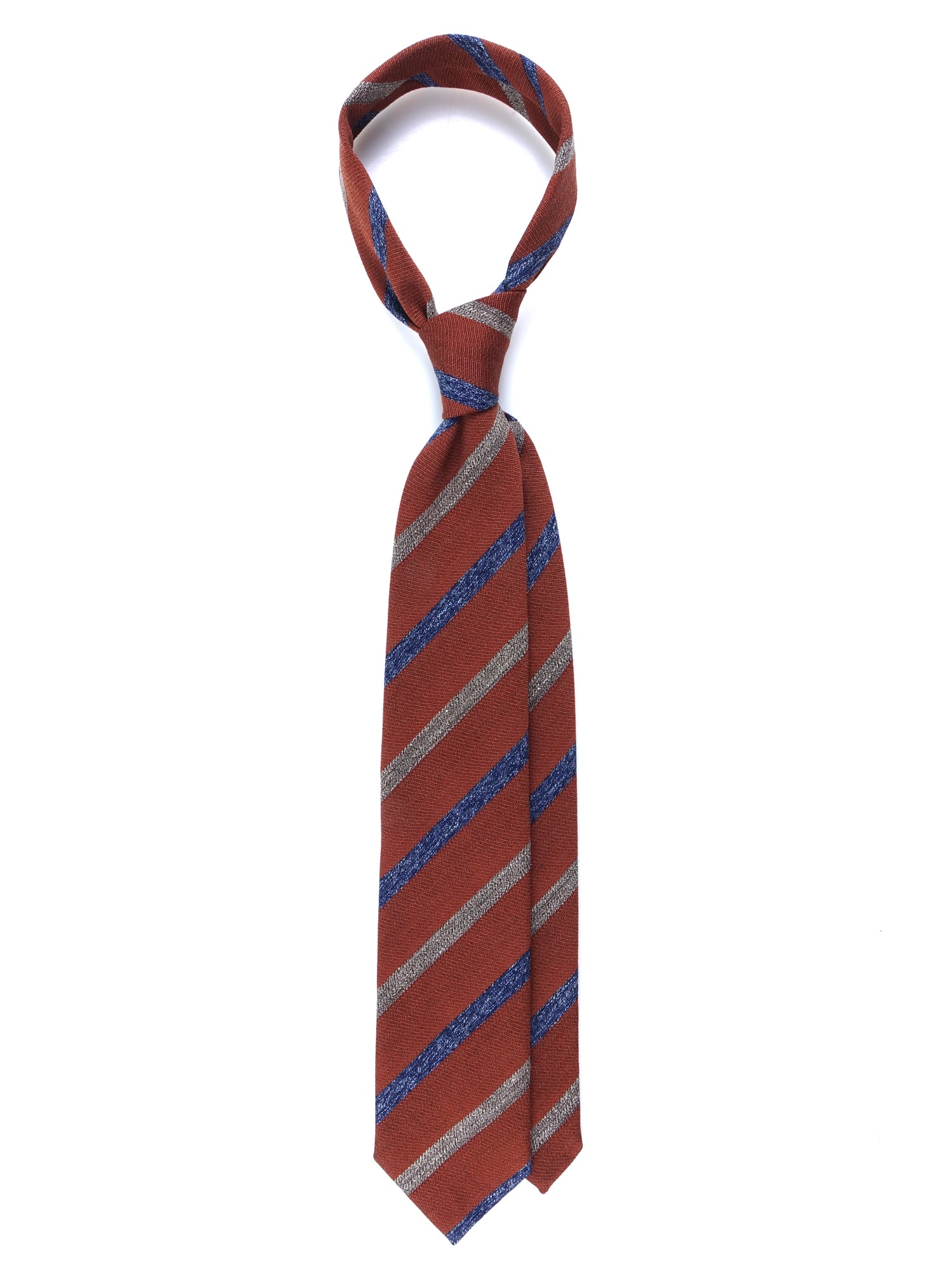 Cravatta marrone chiaro 3 pieghe in lana/seta NABIR