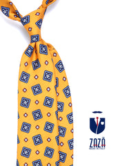 DANIELA light orange 3 fold printed silk tie