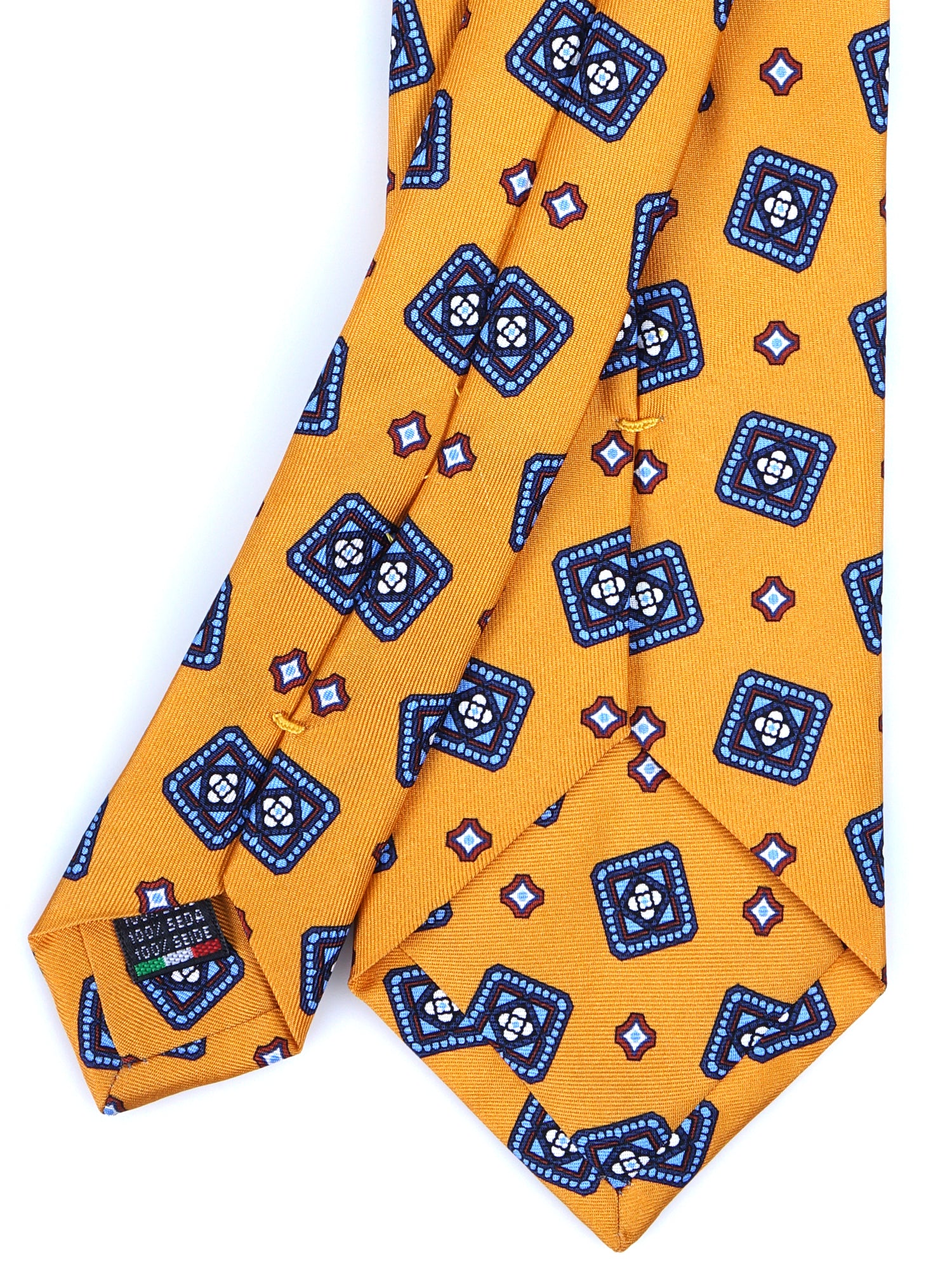 DANIELA light orange 3 fold printed silk tie