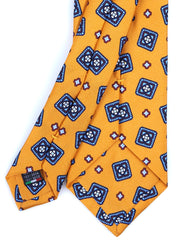 DANIELA light orange 3 fold printed silk tie