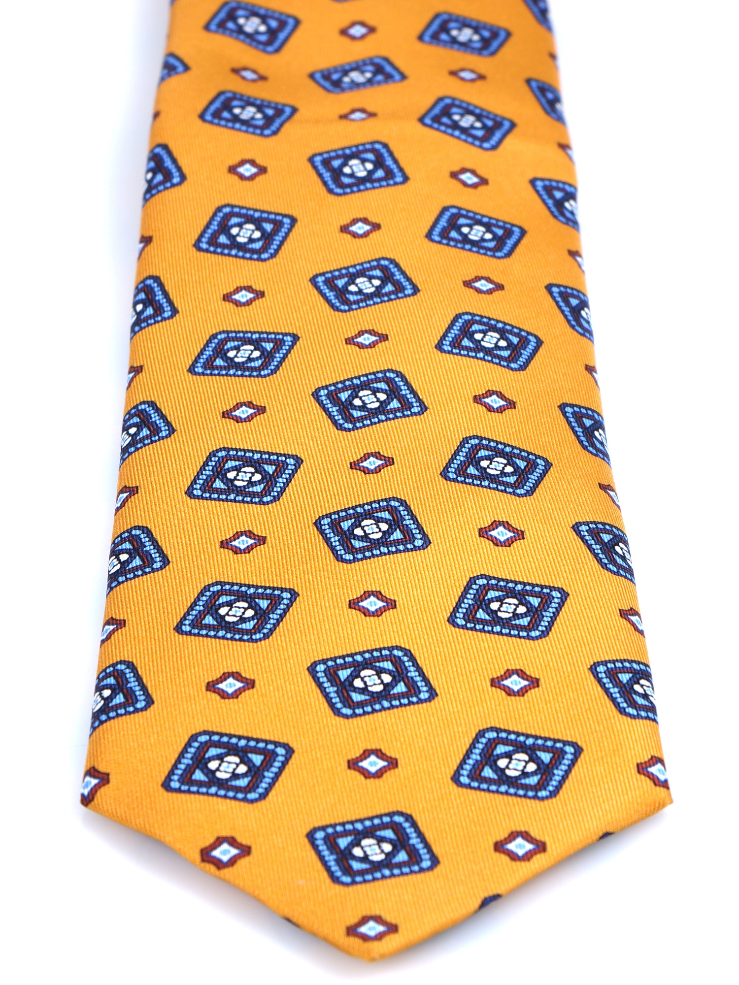 DANIELA light orange 3 fold printed silk tie