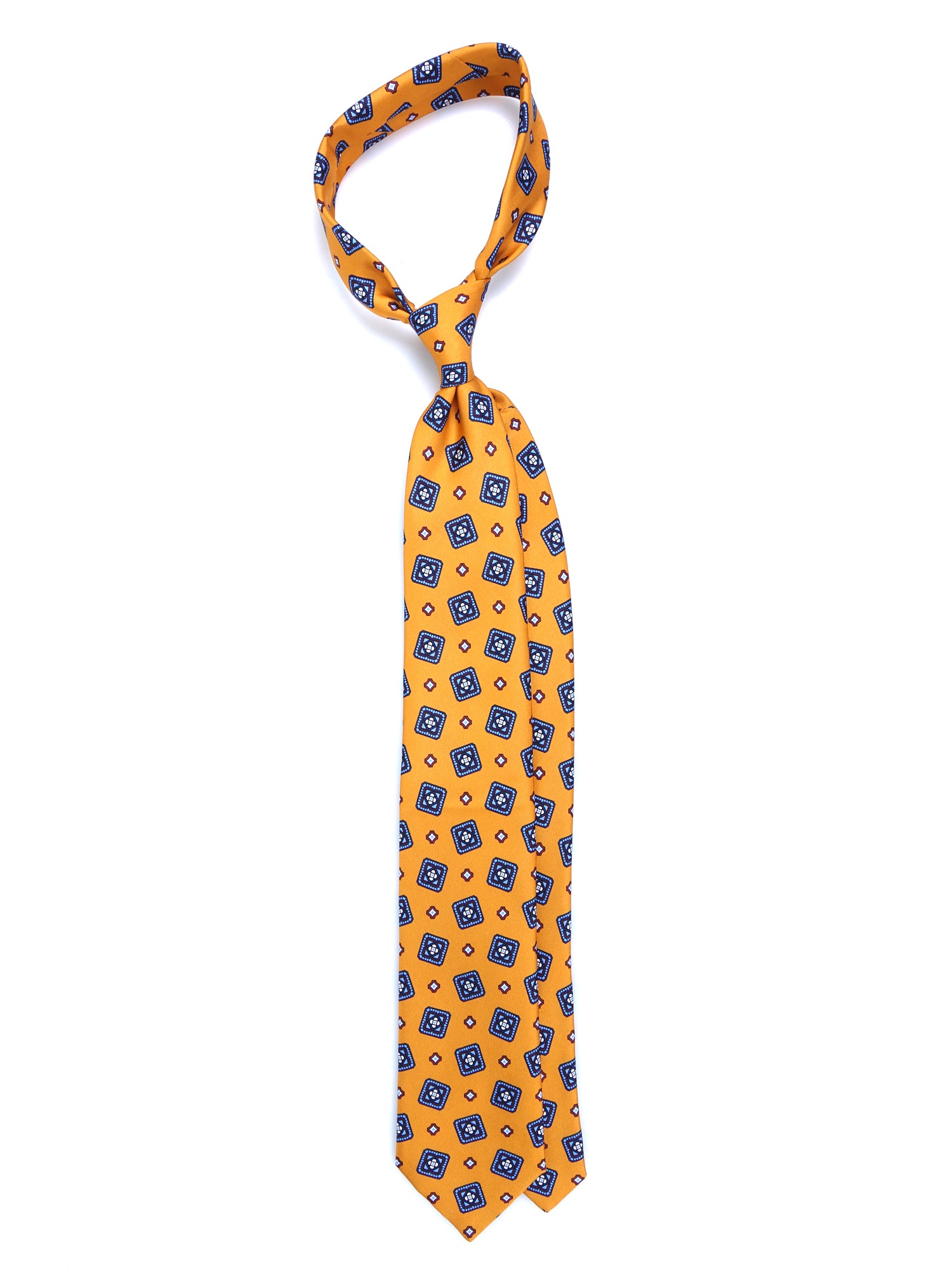 DANIELA light orange 3 fold printed silk tie