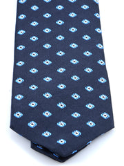 Cravatta 3 pieghe blu scuro in seta/cotone GINGER