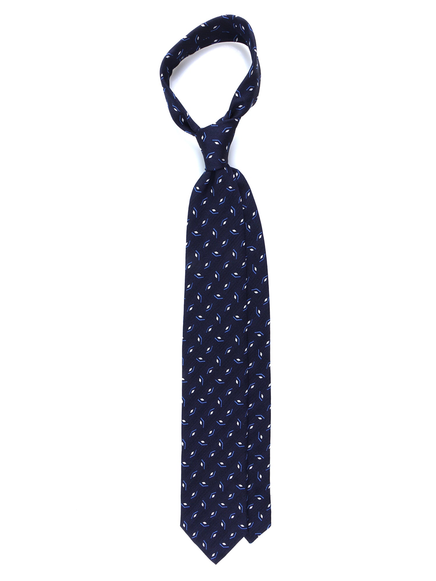 Cravatta 3 pieghe blu scuro in seta/cotone GALACE