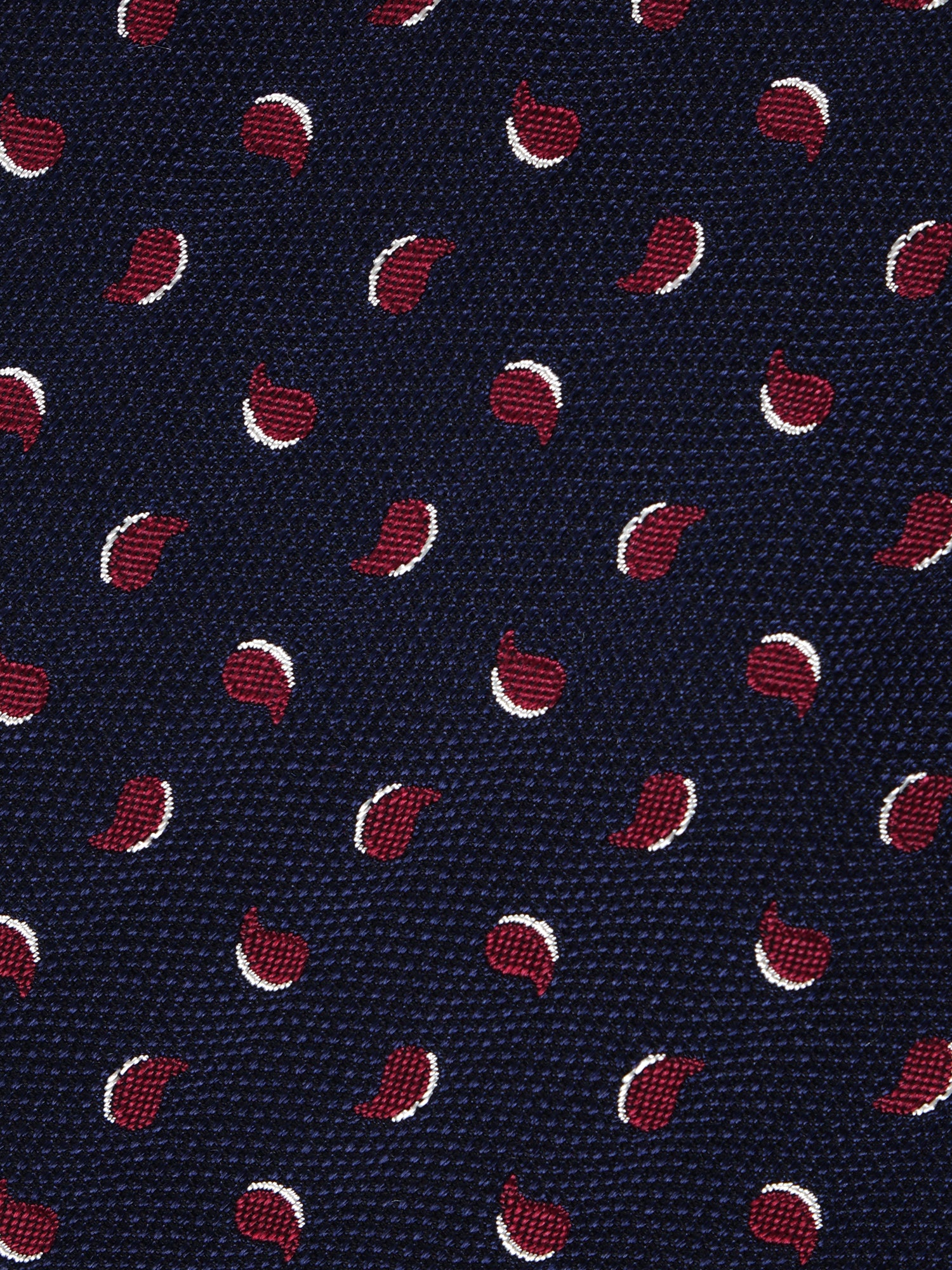 LEILA Dark Blue Silk/Cotton 3-Fold Tie