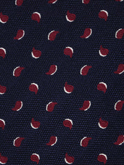 LEILA Dark Blue Silk/Cotton 3-Fold Tie