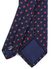 LEILA Dark Blue Silk/Cotton 3-Fold Tie