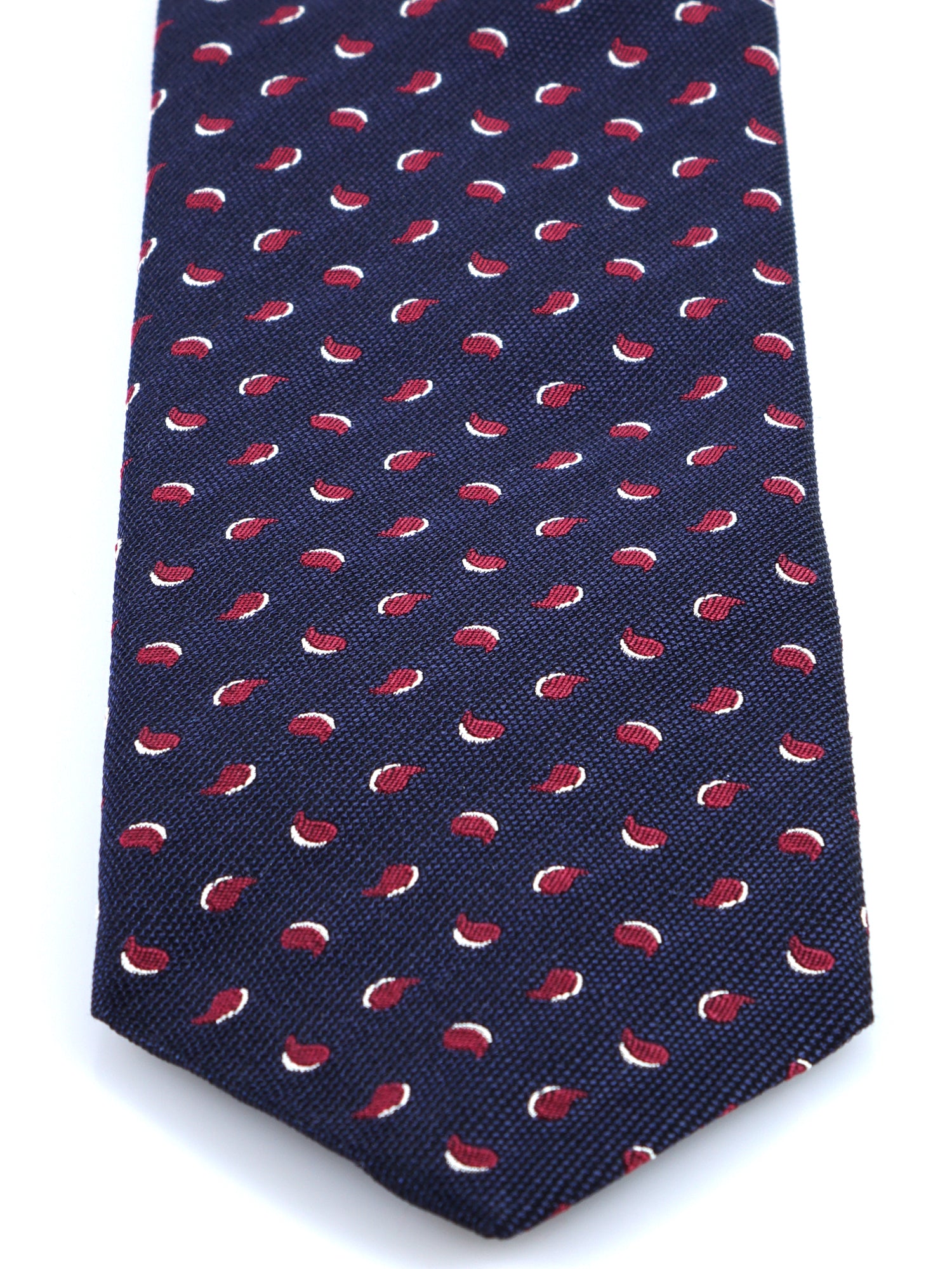LEILA Dark Blue Silk/Cotton 3-Fold Tie