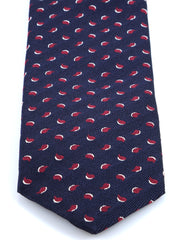 LEILA Dark Blue Silk/Cotton 3-Fold Tie