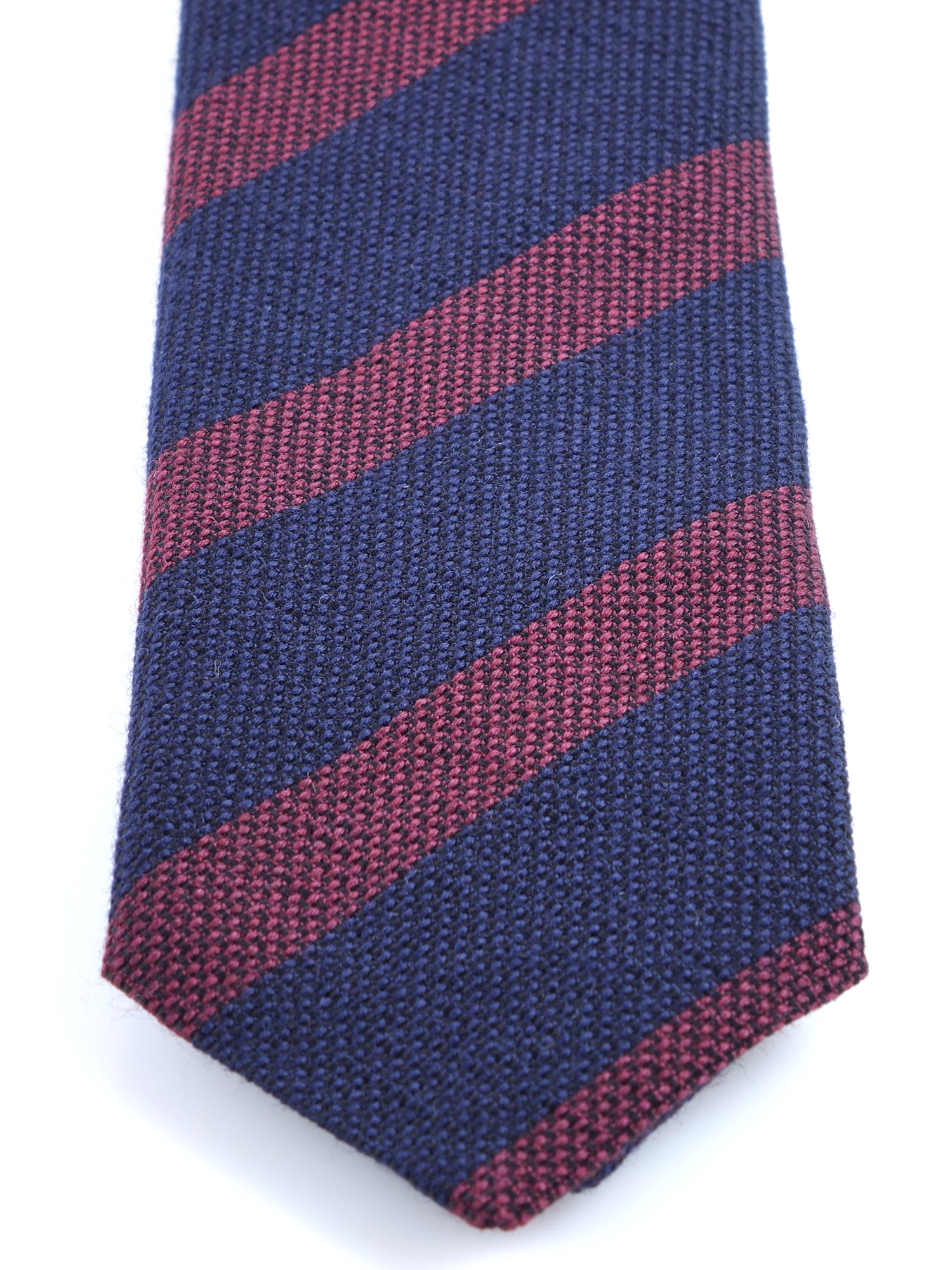 Cravatta blu scuro 3 pieghe in lana/seta WILLOW