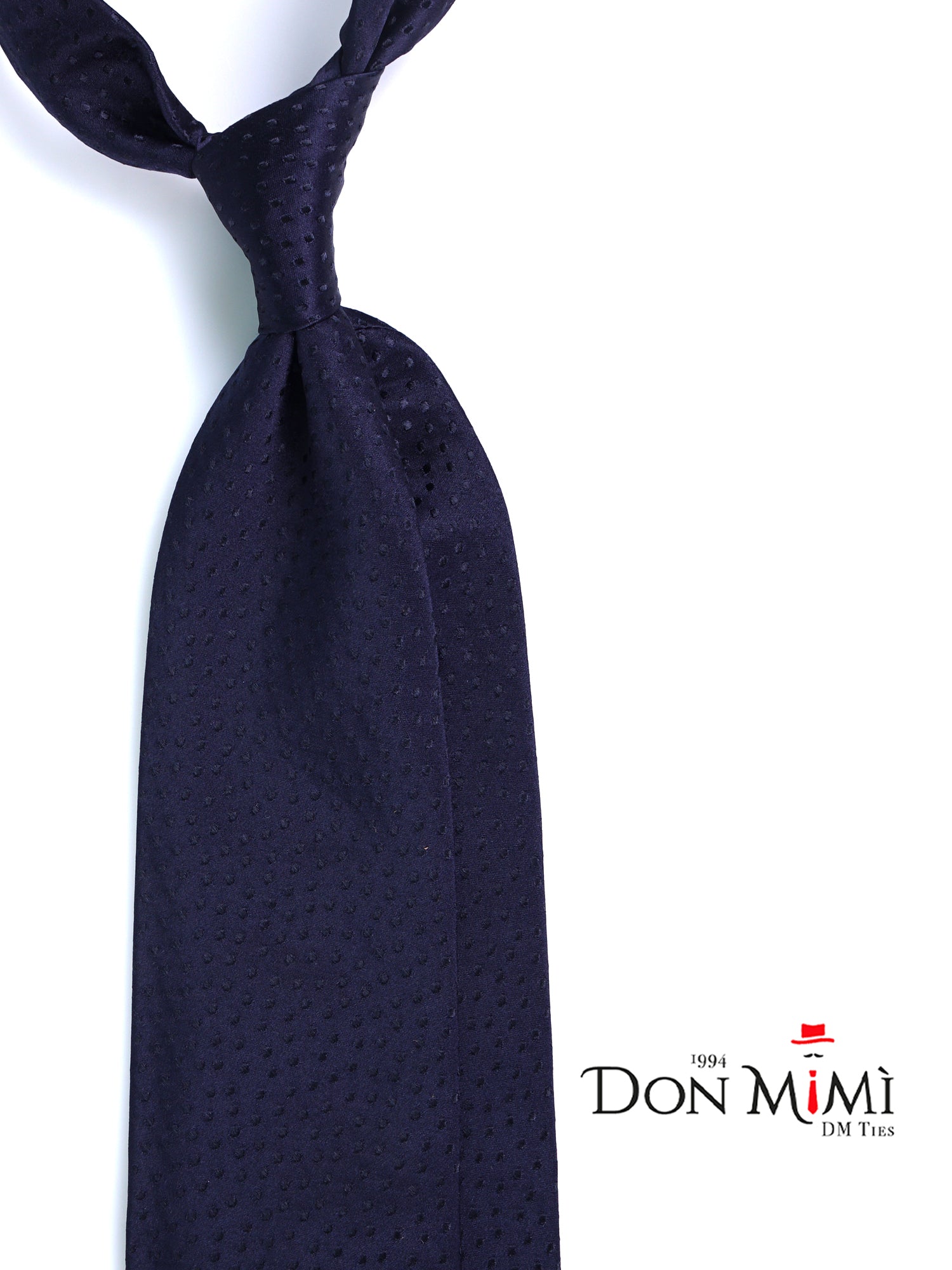 ABASIA 3-fold tie in WOVEN silk Dark Blue
