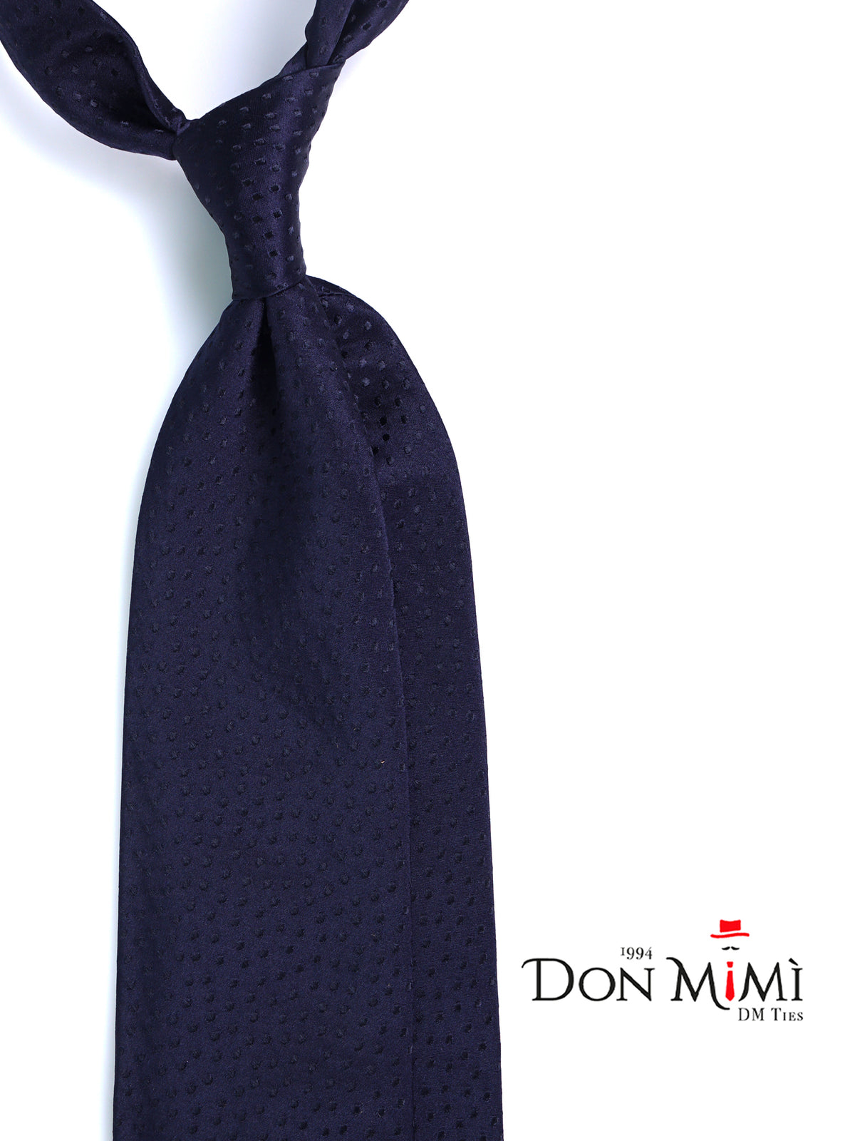 ABASIA 3-fold tie in WOVEN silk Dark Blue