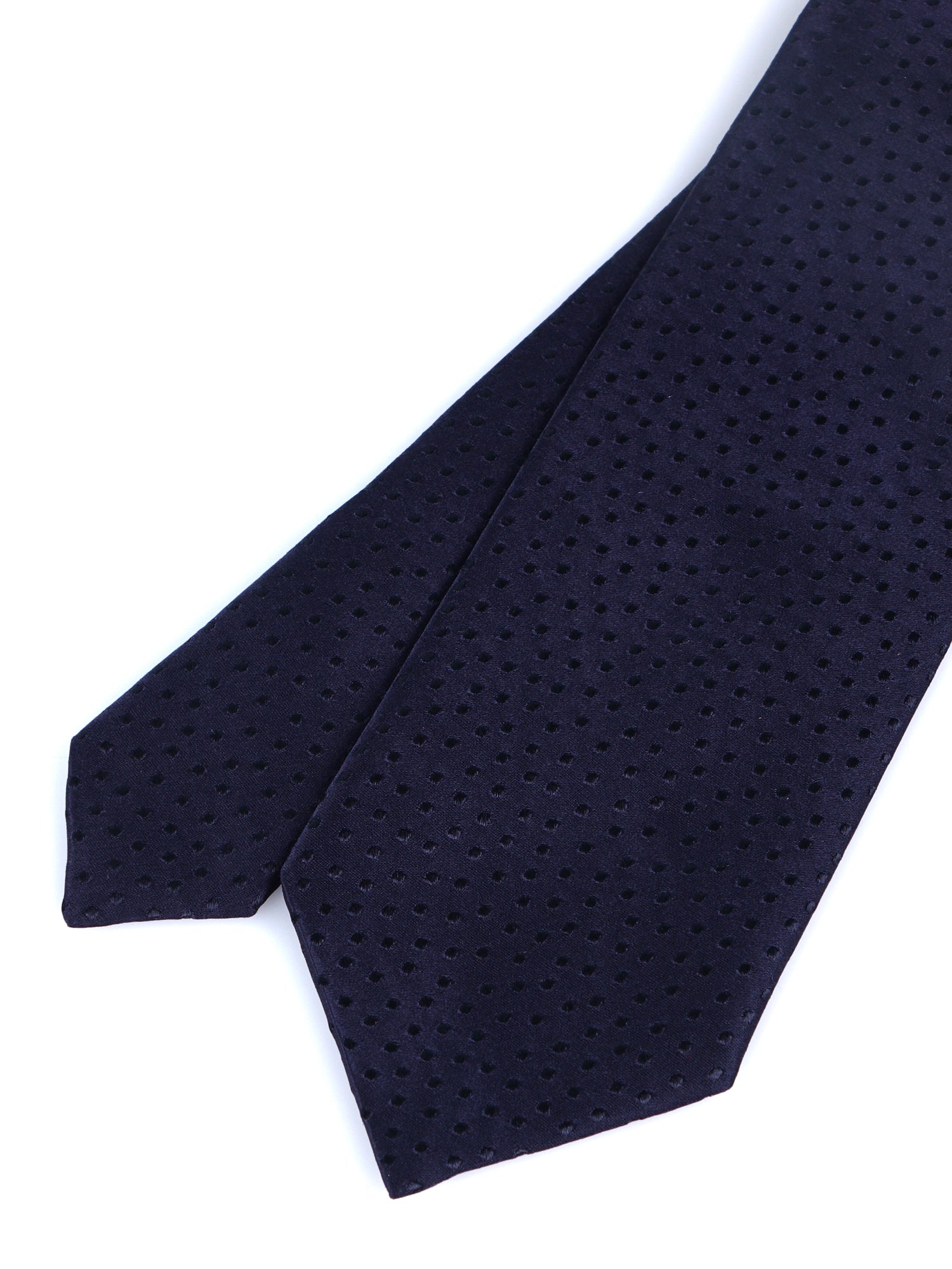 ABASIA 3-fold tie in WOVEN silk Dark Blue