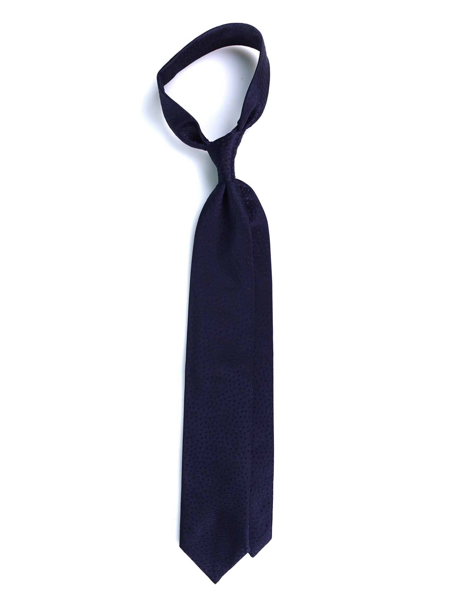 ABASIA 3-fold tie in WOVEN silk Dark Blue