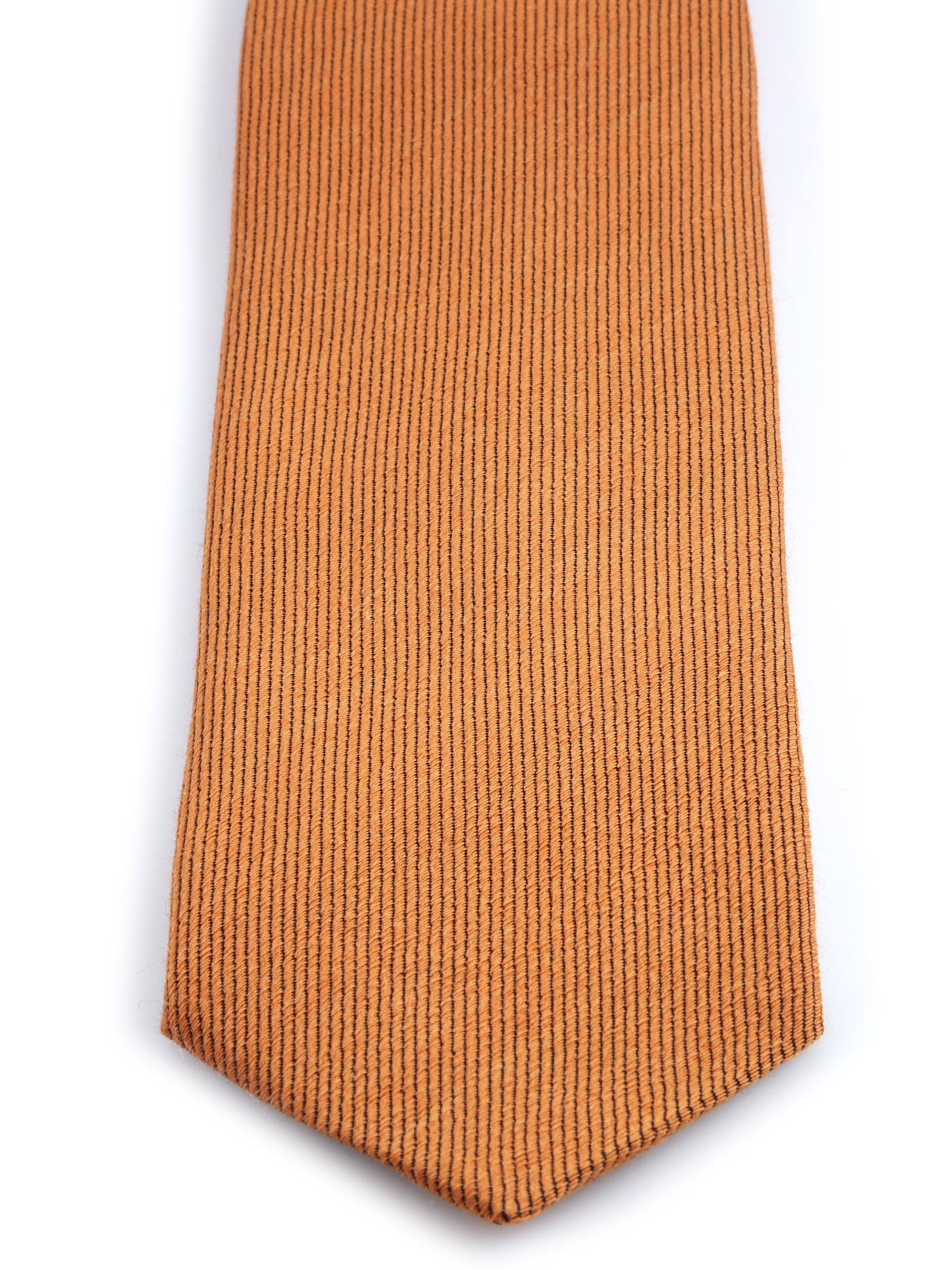 Cravatta arancione 3 Pieghe TINA in lana/seta