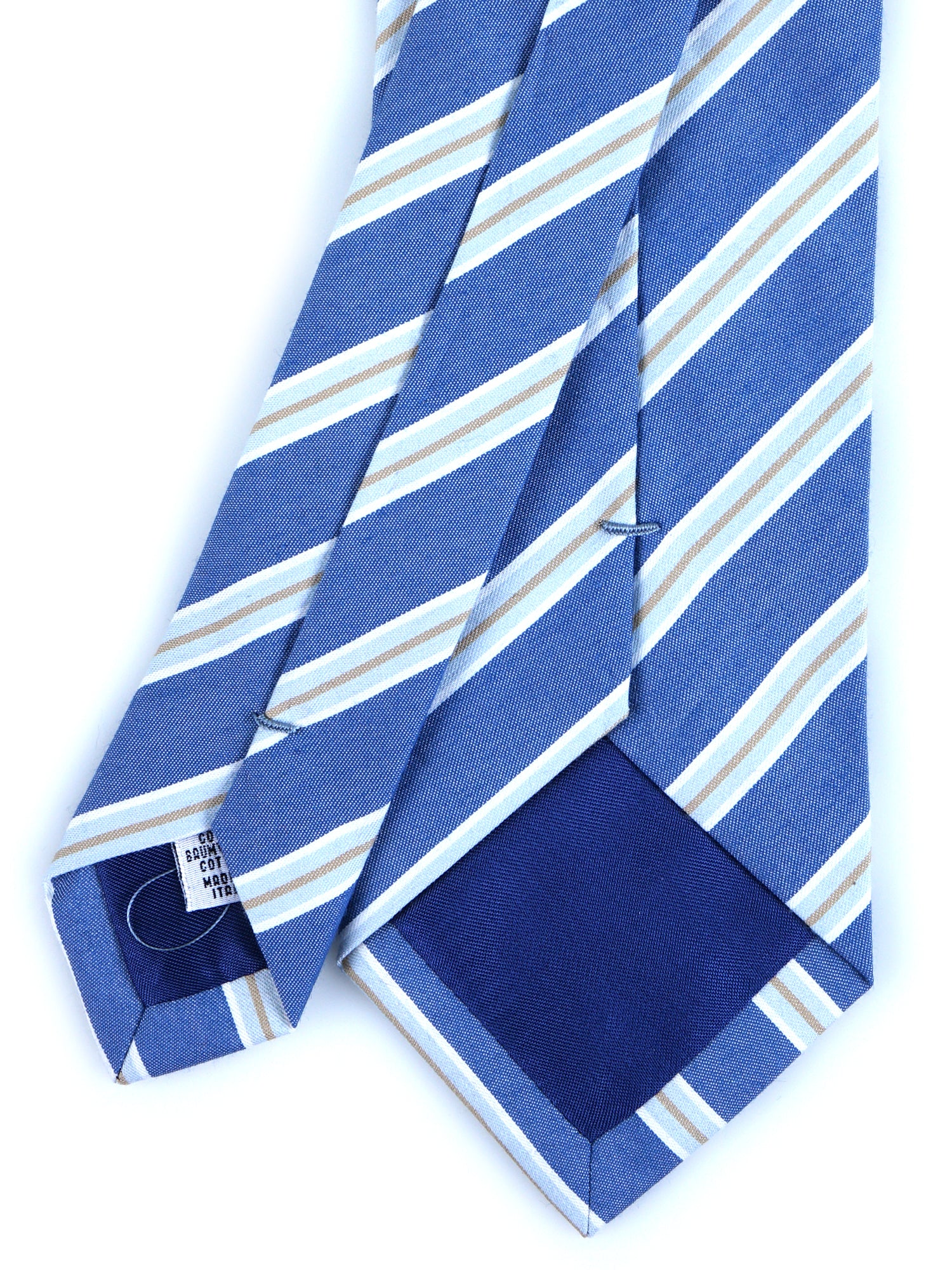 Cravatta blu 3 Pieghe LELLA in cotone