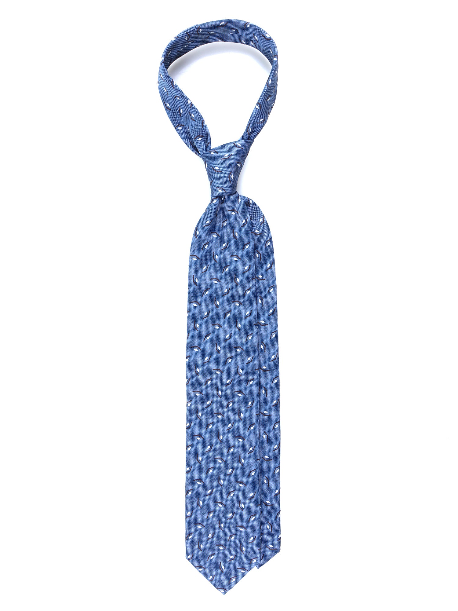 GALACE 3-fold light blue silk/cotton tie
