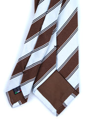 Cravatta marrone/celeste 3 Pieghe NATIVA in seta jacquard
