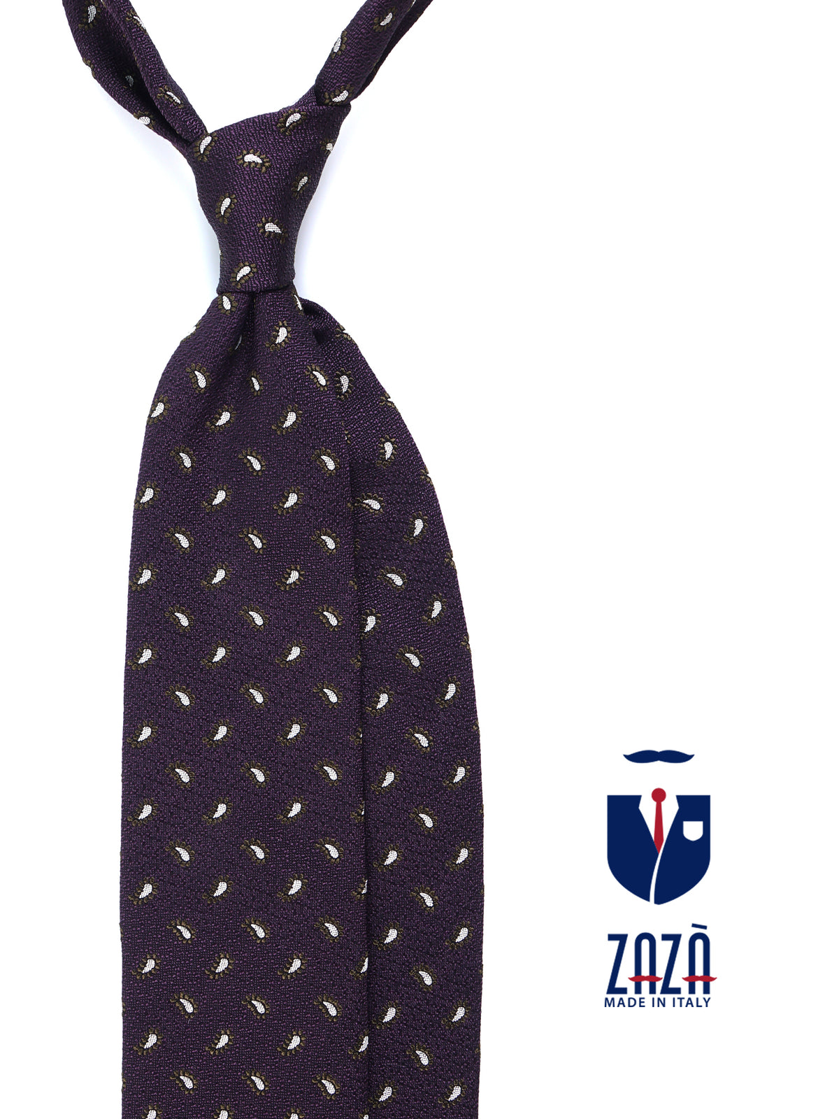 VALENTIA 3-fold tie in burgundy silk/cotton