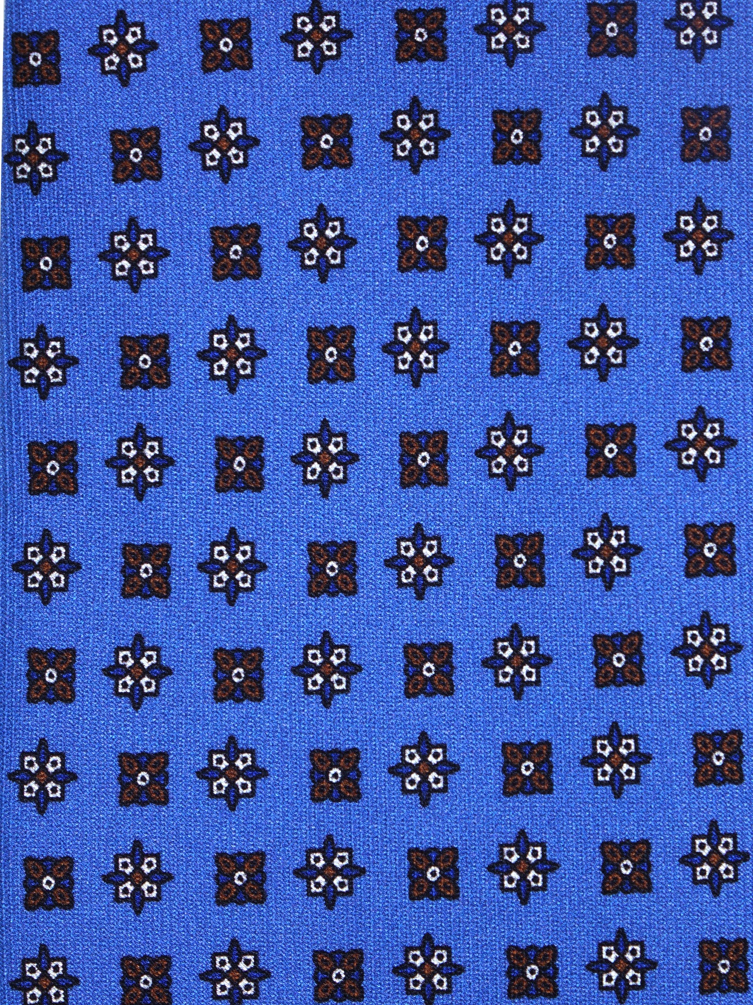 Cravatta blu avion 3 Pieghe PAMELA in seta stampata inglese