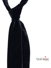 Cravatta 3 pieghe donna nero in velluto di seta e viscosa CONRAD