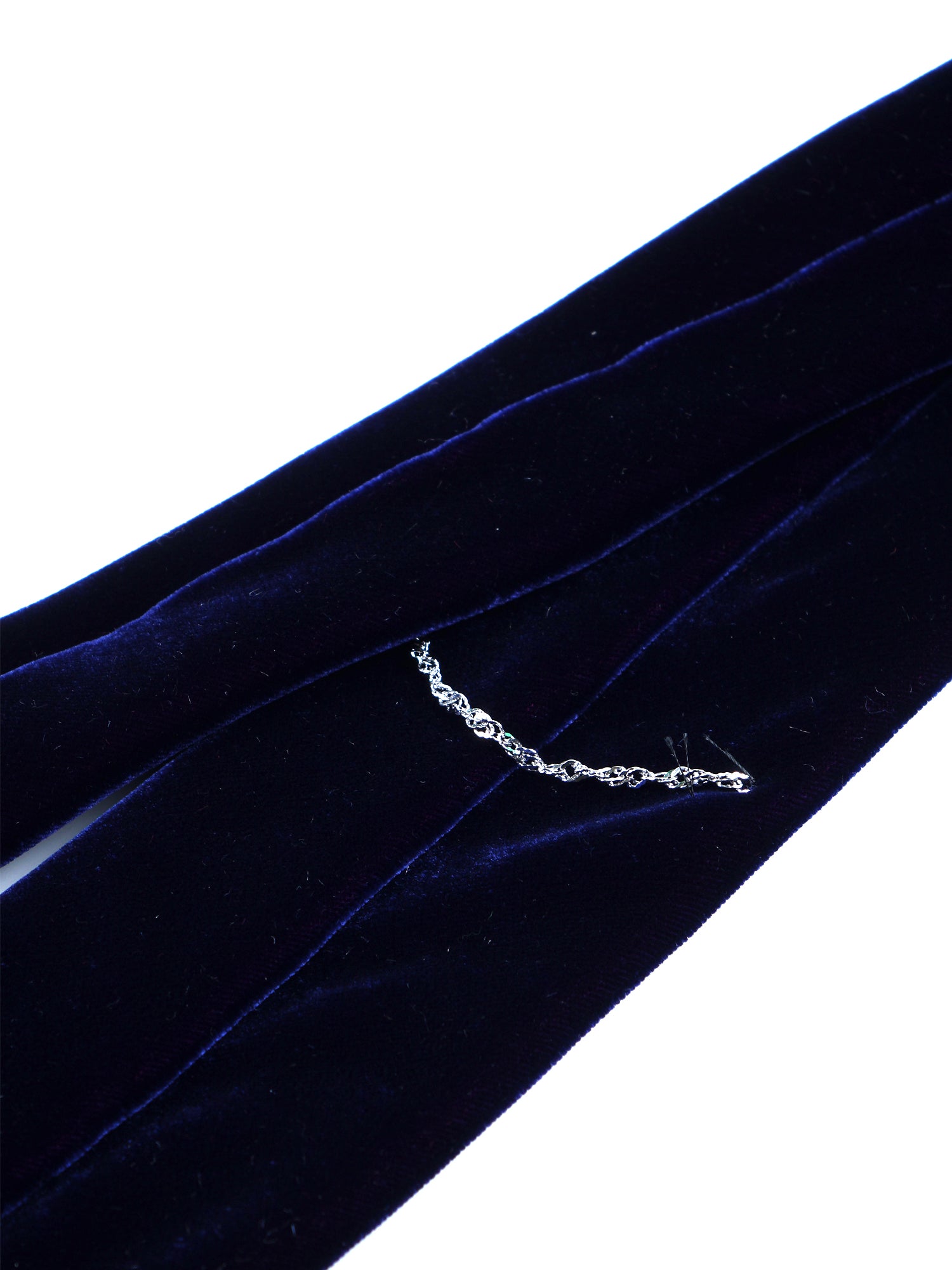 CONRAD 3-fold blue silk and viscose velvet tie