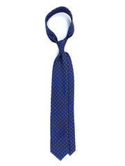 Cravatta blu 3 Pieghe VITTORIA in seta stampata inglese