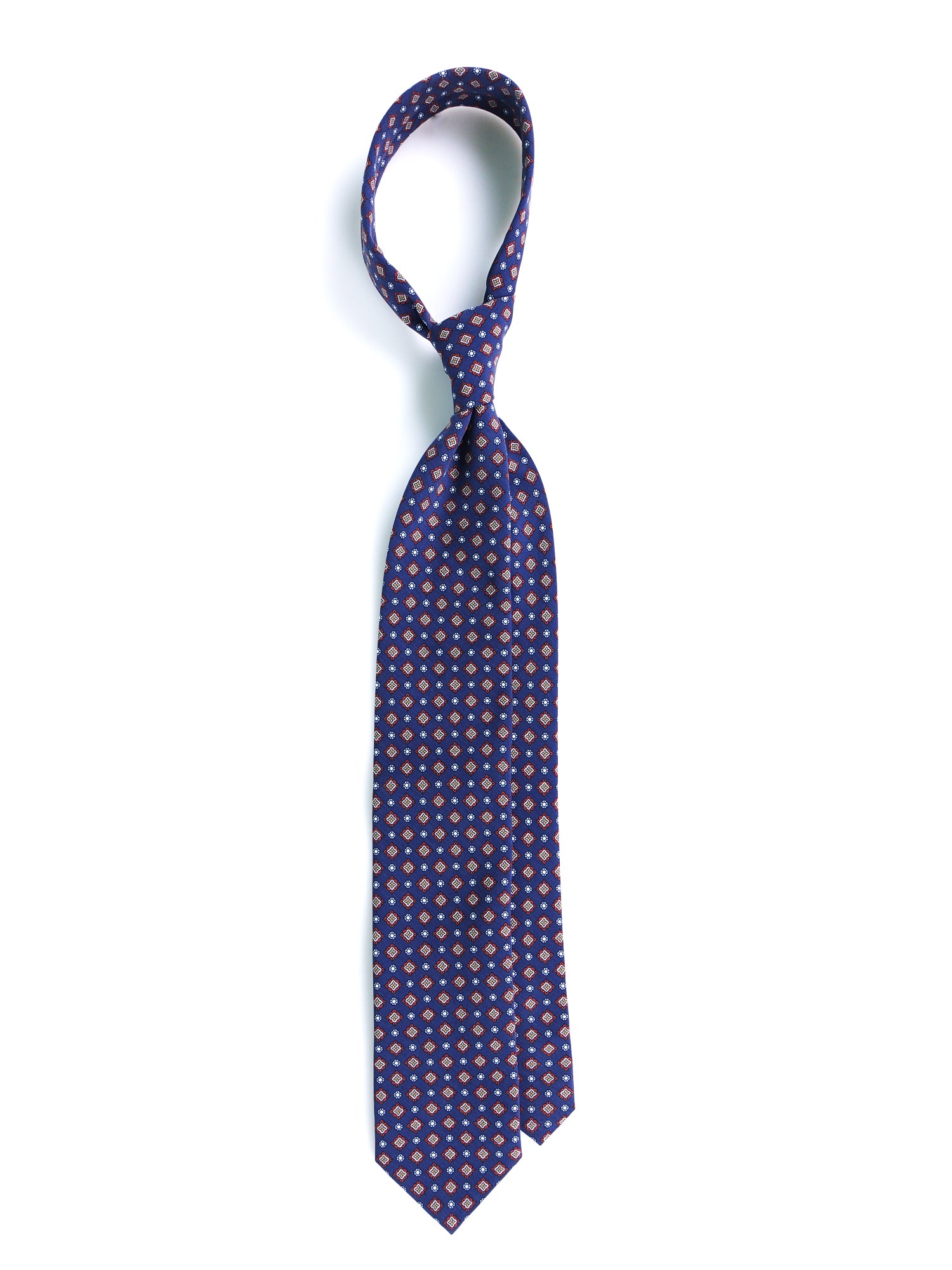 Cravatta blu 3 Pieghe MANTOVA in seta madder italiana