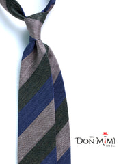 Cravatta regimental blu/verde 3 Pieghe DARLIN in seta/cotone