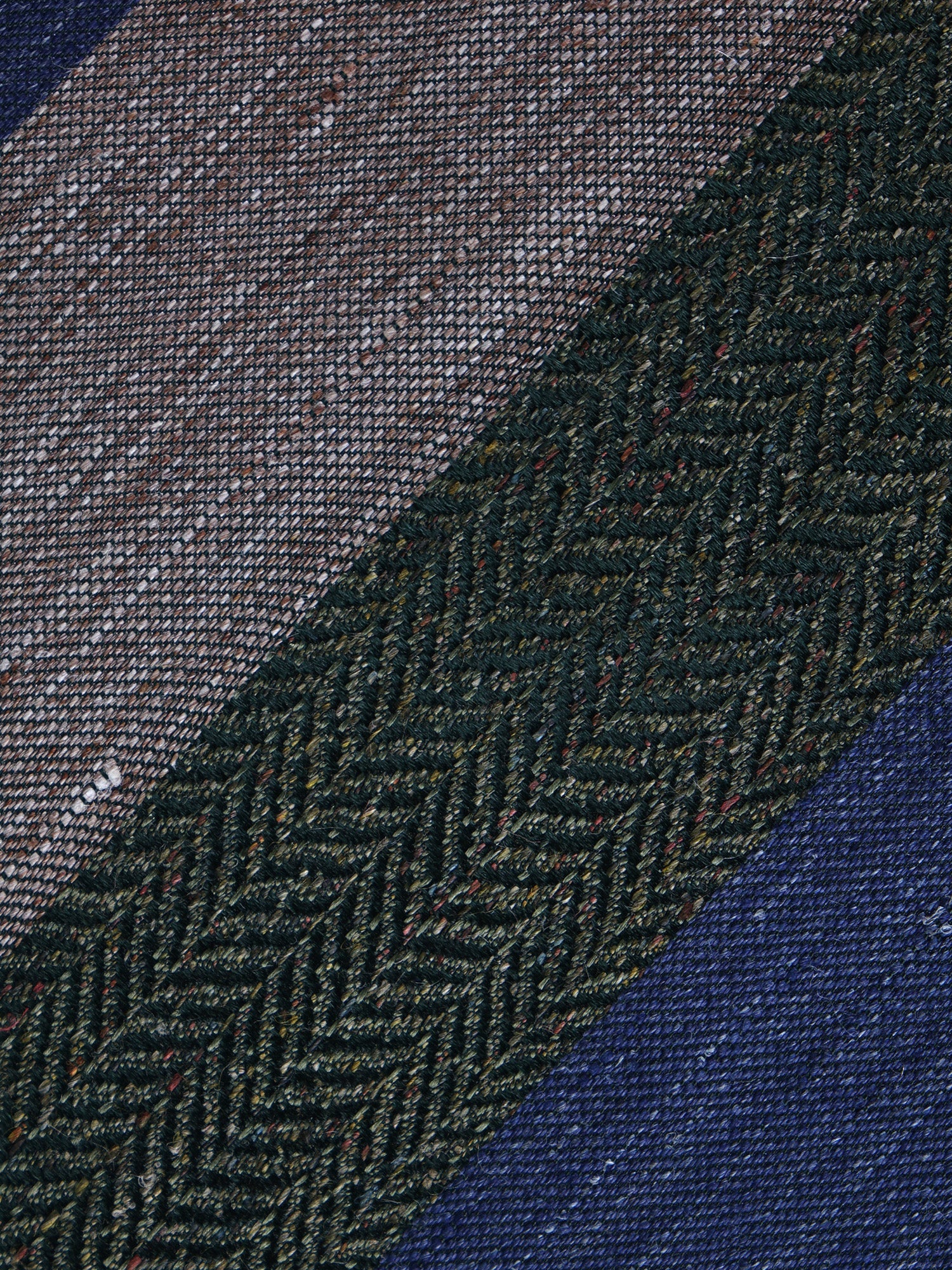 Cravatta regimental blu/verde 3 Pieghe DARLIN in seta/cotone