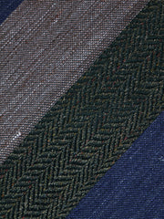 Cravatta regimental blu/verde 3 Pieghe DARLIN in seta/cotone