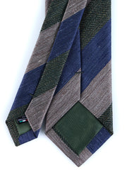 Cravatta regimental blu/verde 3 Pieghe DARLIN in seta/cotone