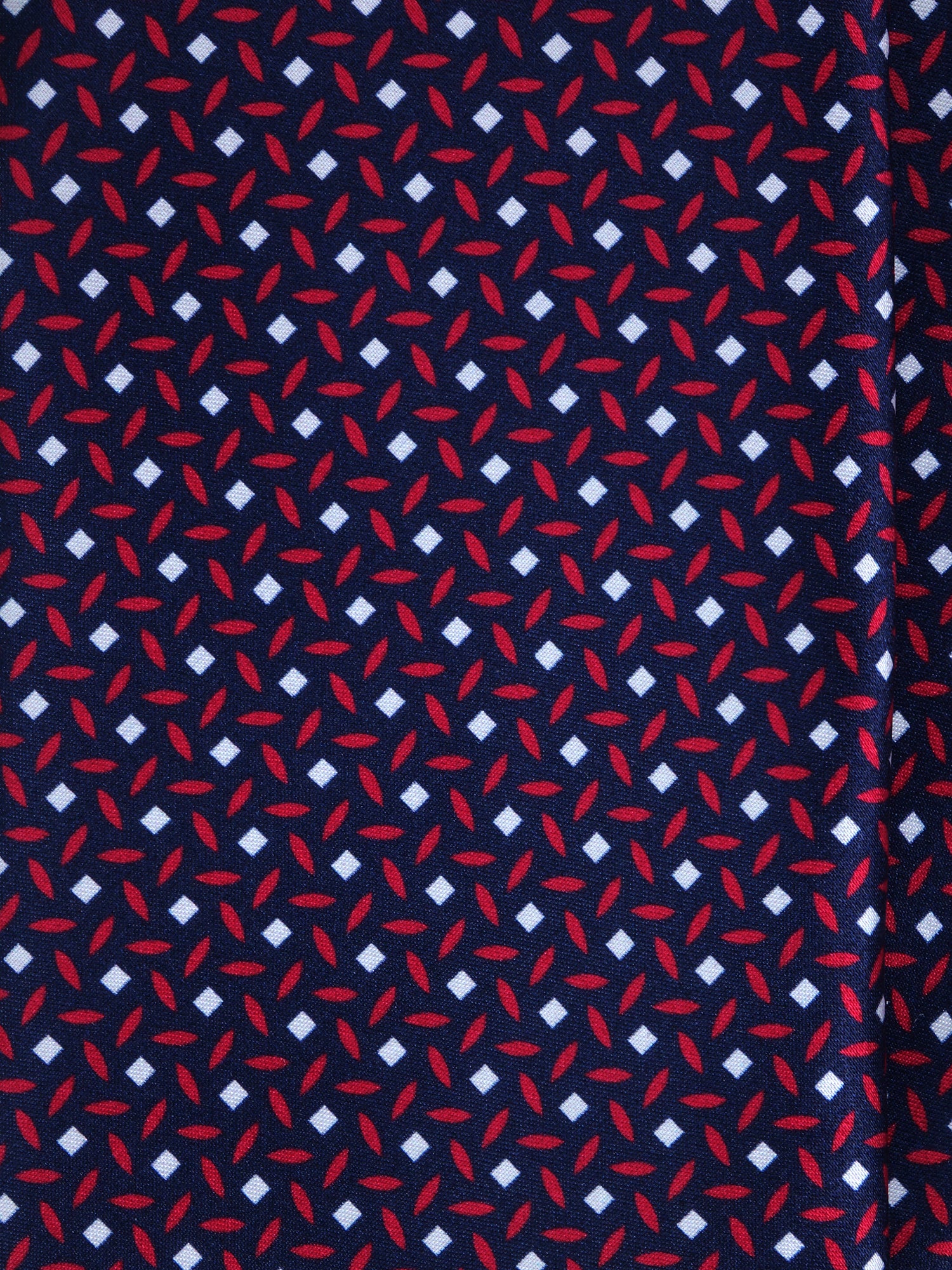 Cravatta blu/rosso 3 Pieghe DEBHORA in seta raso stampata