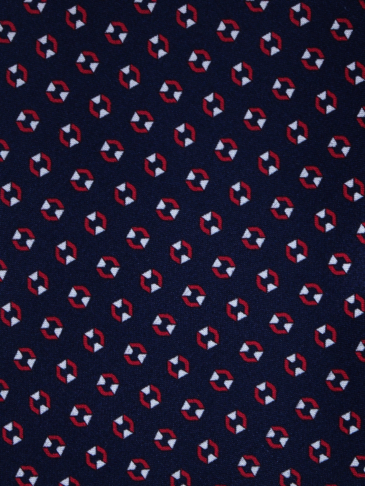 Cravatta blu/rosso 3 Pieghe SHILLA in seta raso stampata