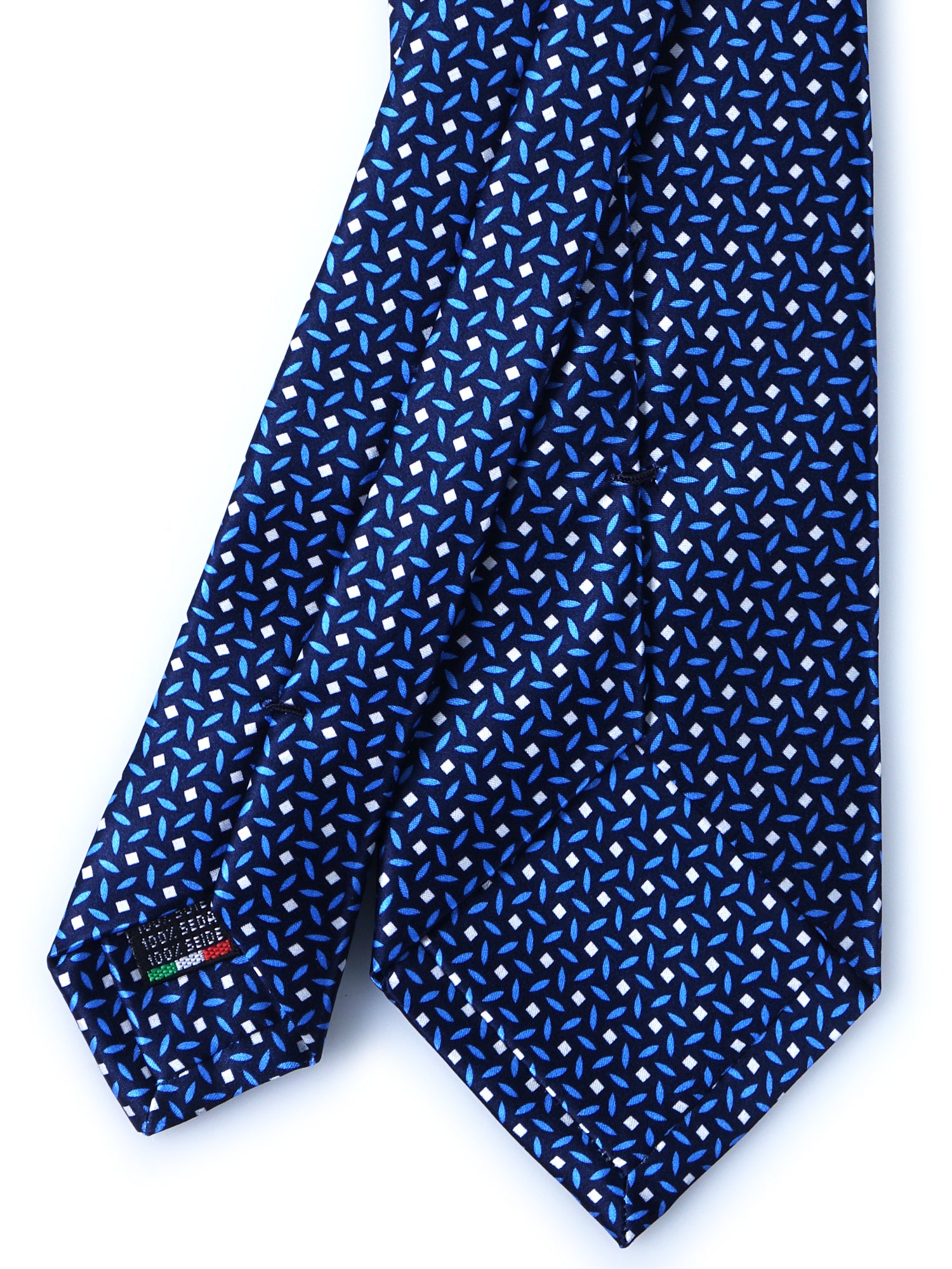 Cravatta blu/celeste 3 Pieghe DEBHORA in seta raso stampata