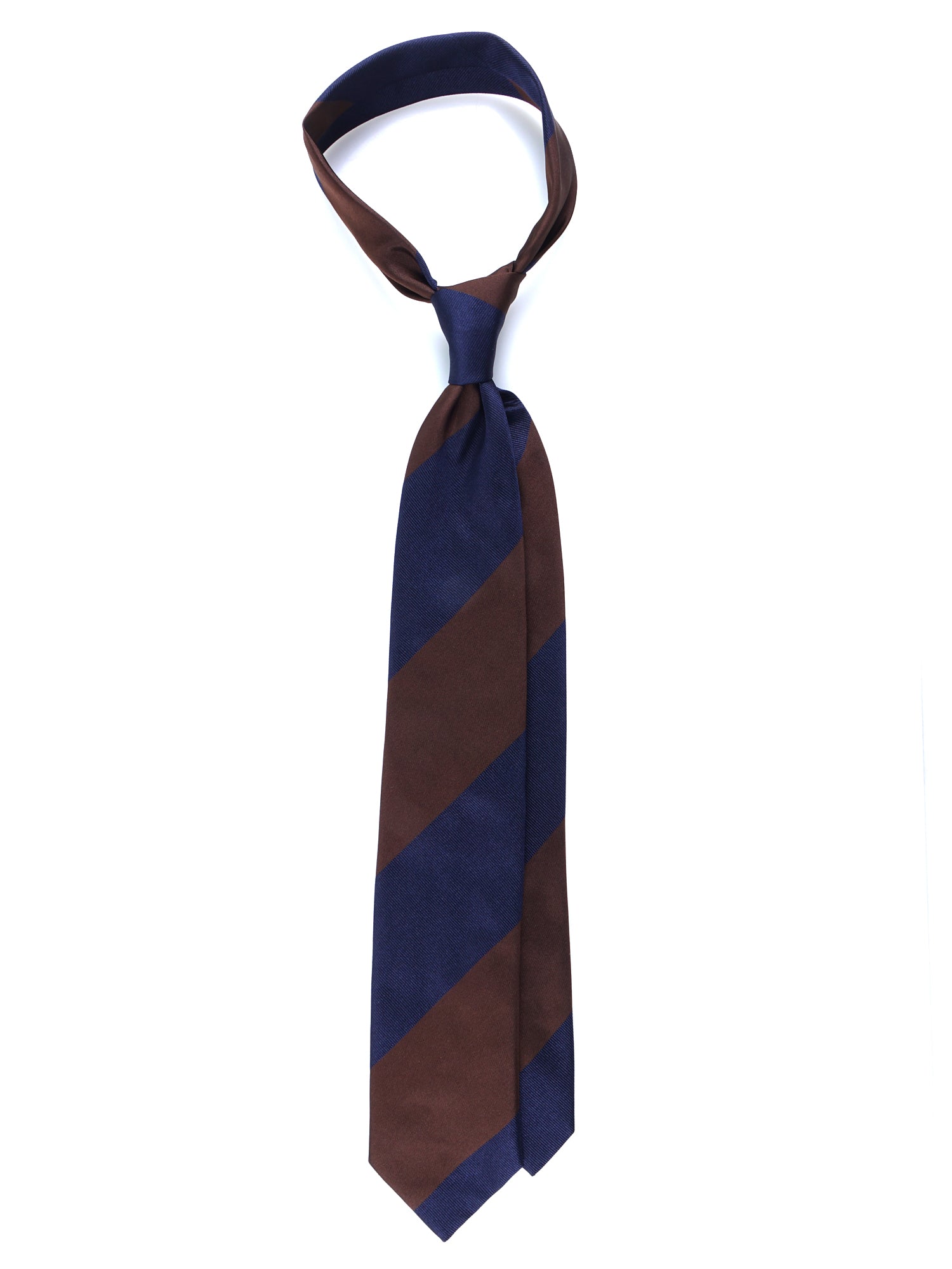 PAOLA 3 Fold Brown Woven Silk Tie